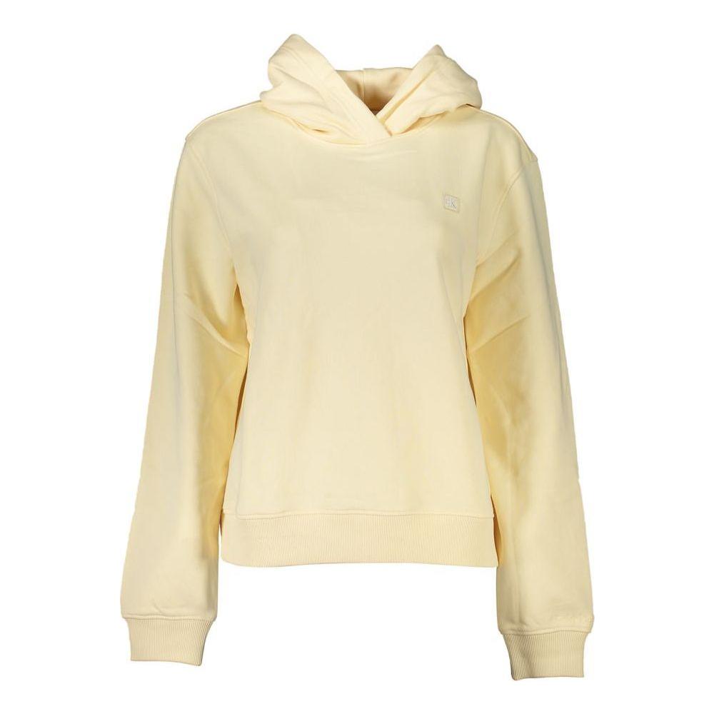 Calvin Klein Beige Brushed Logo Hooded Sweatshirt Calvin Klein Wheat