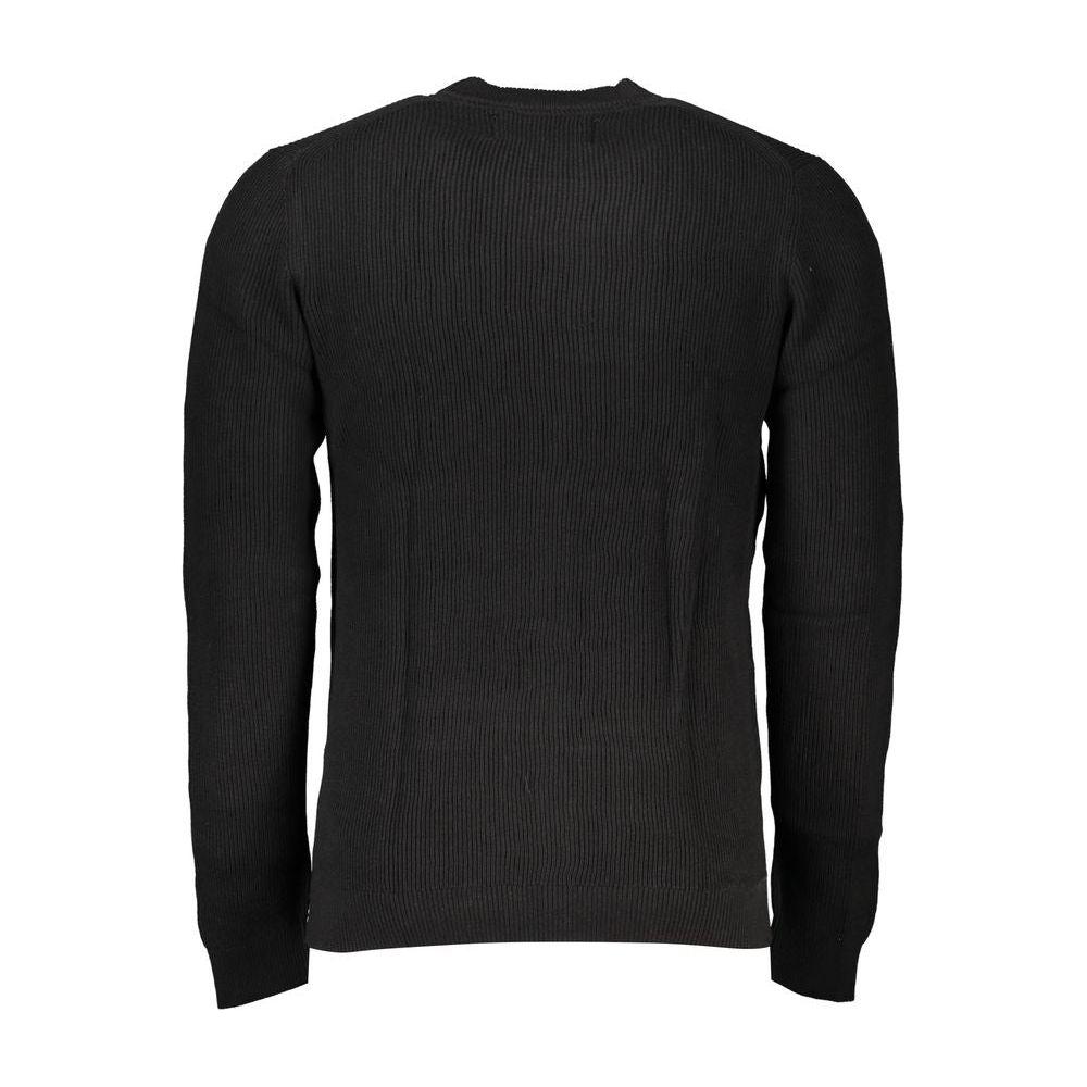 Calvin Klein Sleek Black Crew Neck Sweater with Logo Calvin Klein Black