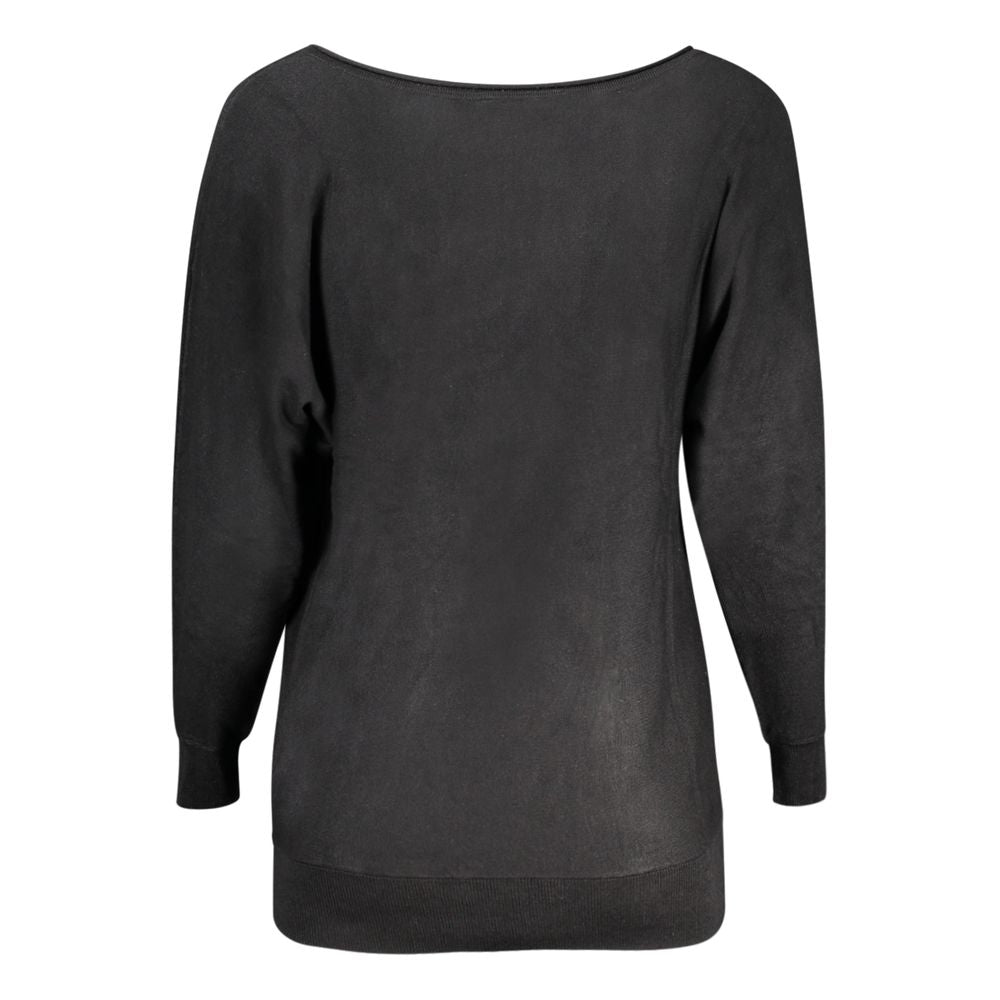 Guess Jeans Black Viscose Sweater Guess Jeans Dark Slate Gray