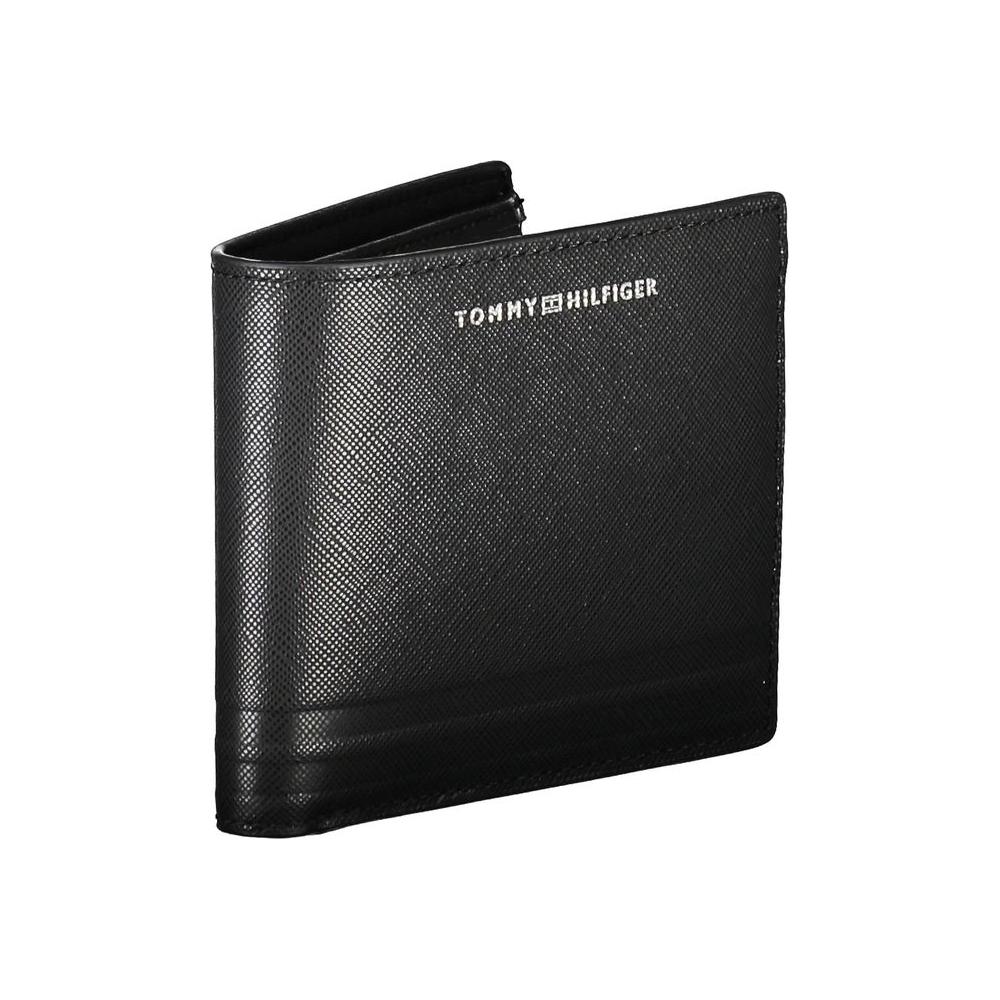 Tommy Hilfiger Black Leather Men Wallet Tommy Hilfiger Dark Slate Gray
