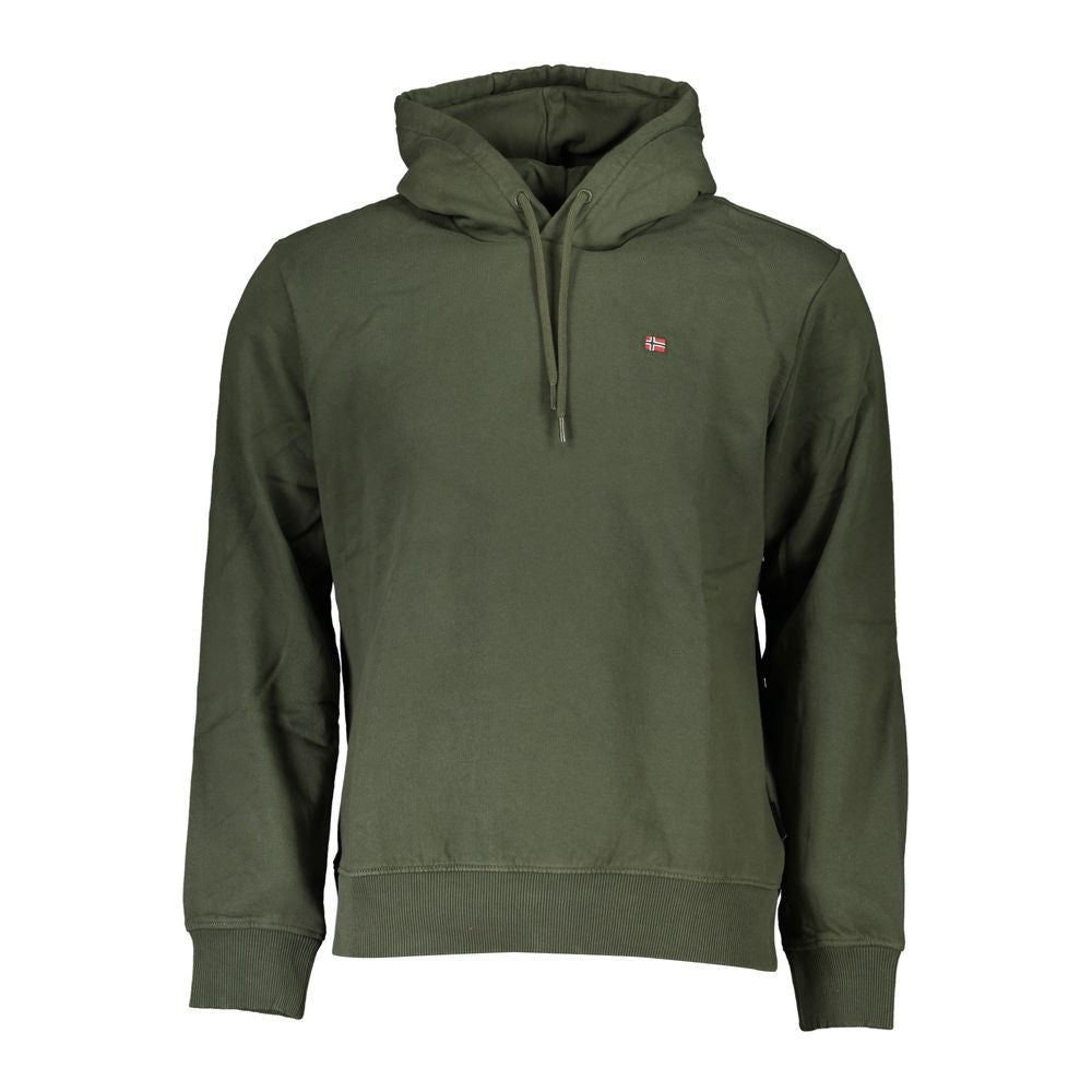 Napapijri Green Cotton Men Sweater Napapijri Dark Slate Gray