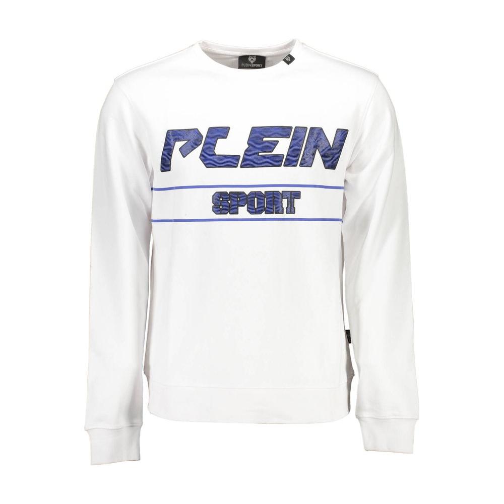 Plein Sport White Cotton Men Sweater Plein Sport White Smoke