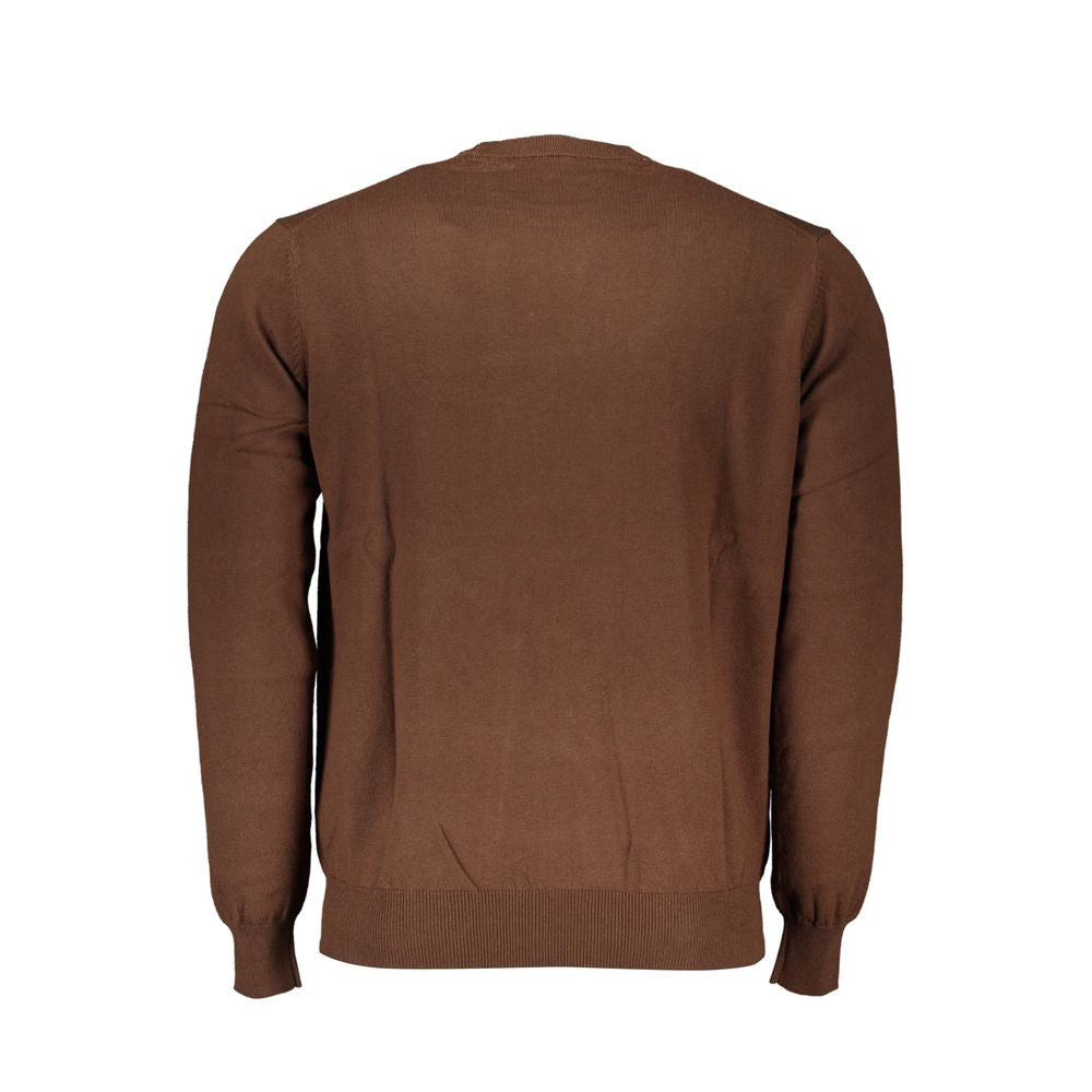 Harmont & Blaine Elegant Crew Neck Embroidered Sweater Harmont & Blaine Dark Olive Green