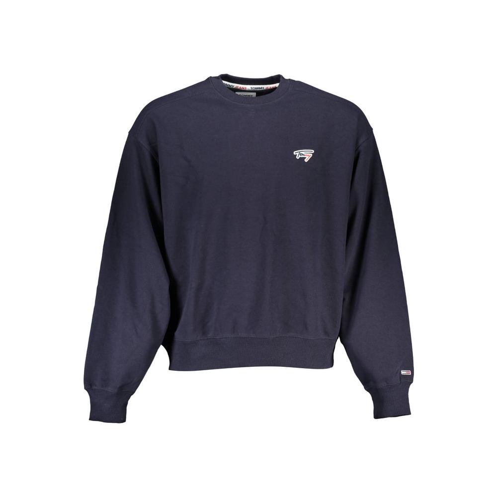 Tommy Hilfiger Chic Blue Crew Neck Sweater with Logo Detail Tommy Hilfiger Dark Slate Gray