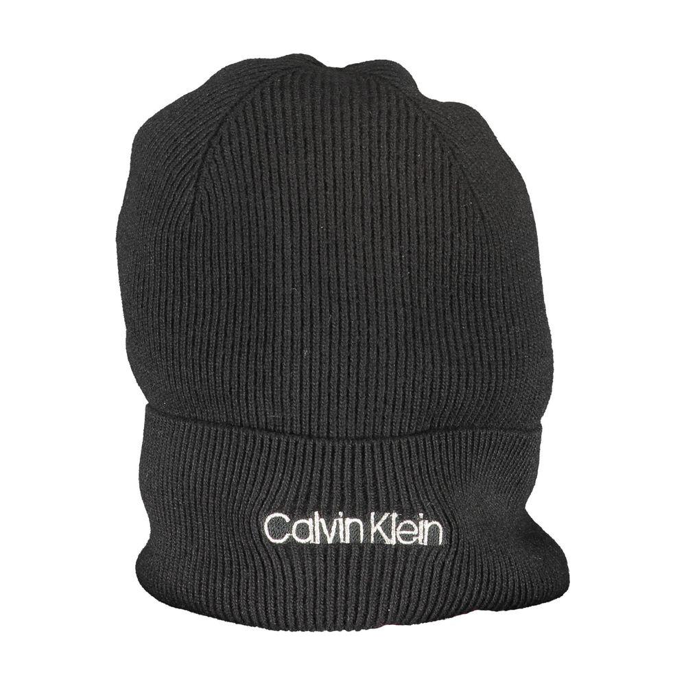 Calvin Klein Black Wool Hat Calvin Klein Dark Slate Gray