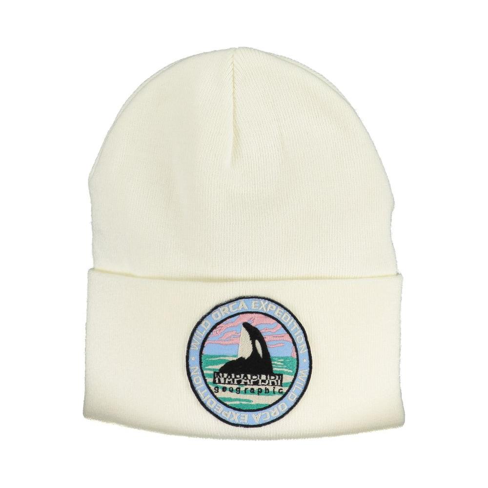 Napapijri White Acrylic Hats & Cap Napapijri Light Gray