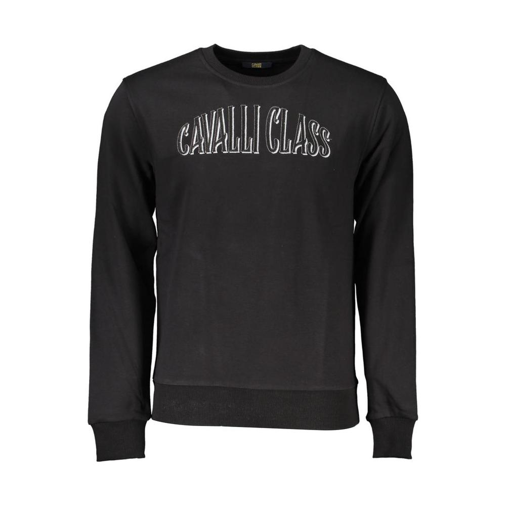 Cavalli Class Black Cotton Men Sweater Cavalli Class Dark Slate Gray
