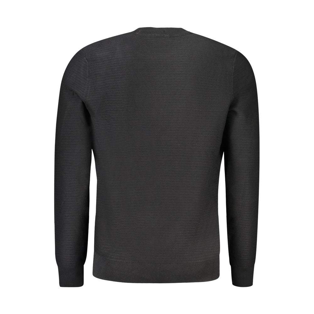 Hugo Boss Black Cotton Men Sweater Hugo Boss Dark Slate Gray