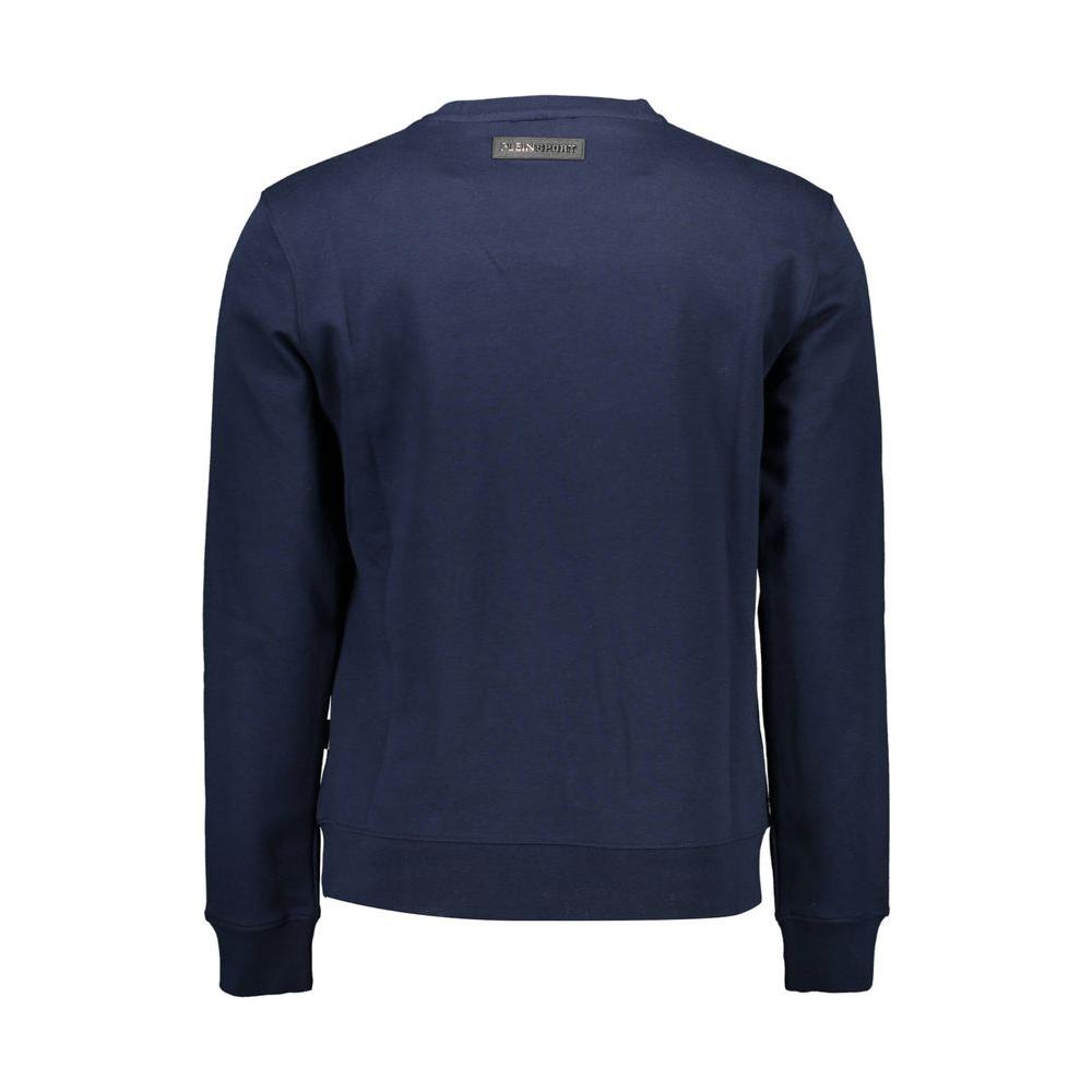 Plein Sport Blue Cotton Men Sweater Plein Sport Dark Slate Gray