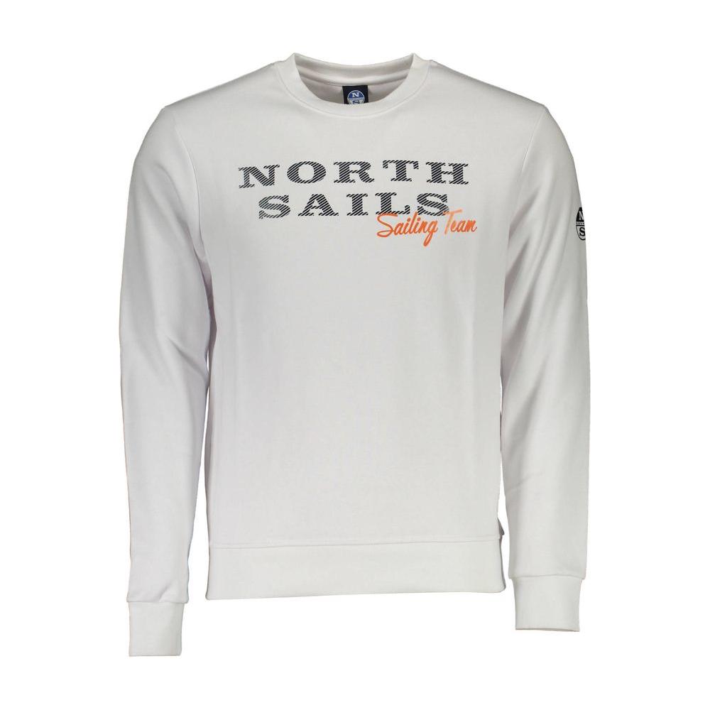 North Sails White Cotton Men Sweater North Sails Light Gray