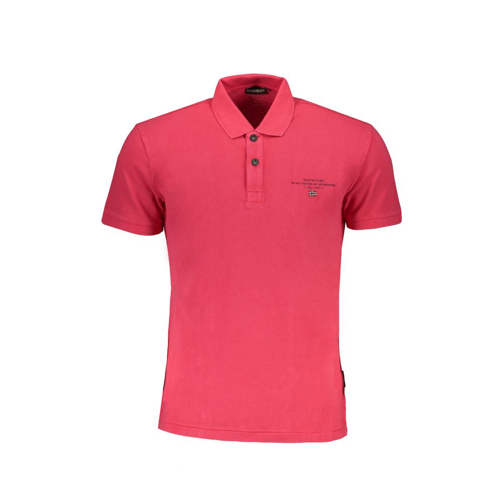 Napapijri Pink Cotton Polo Shirt Napapijri Tomato