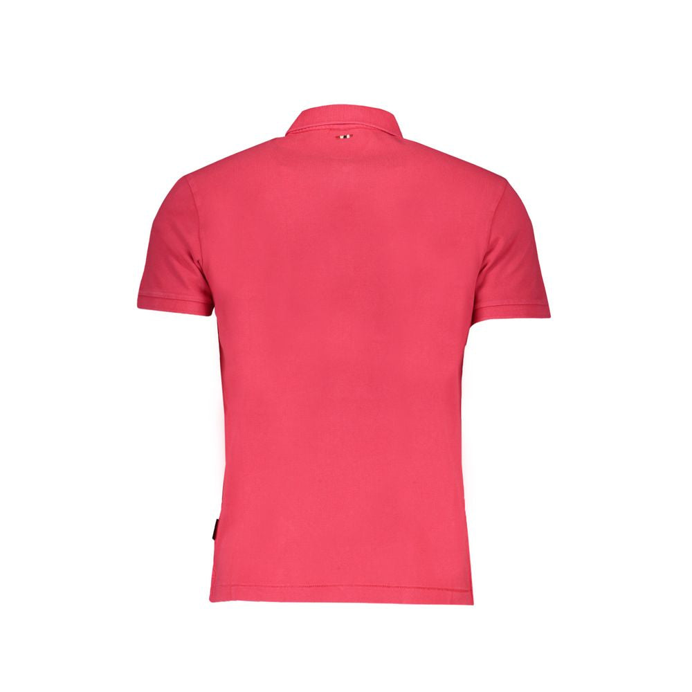 Napapijri Pink Cotton Polo Shirt Napapijri Tomato