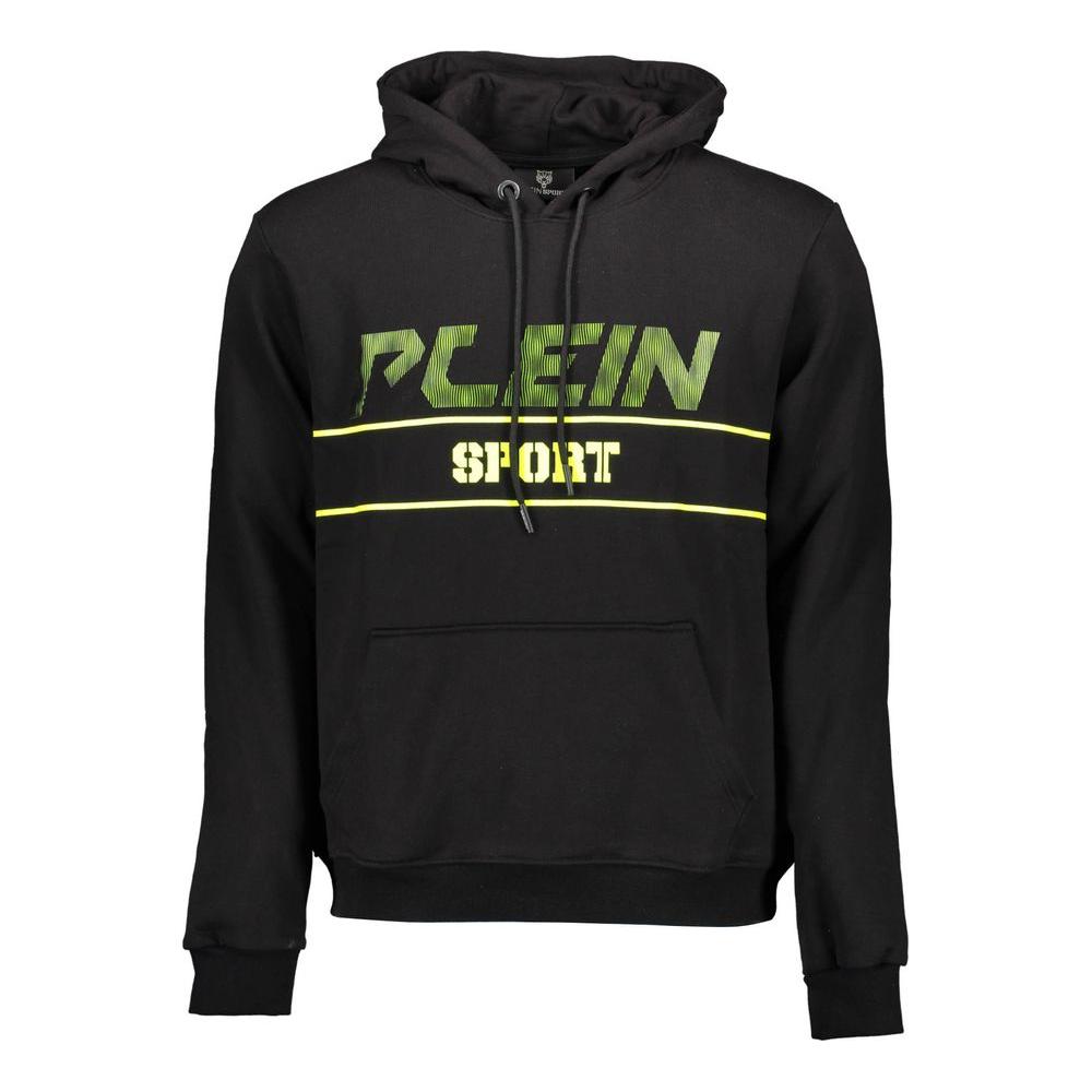 Plein Sport "Black Cotton Men Sweater with Hood" Plein Sport Black