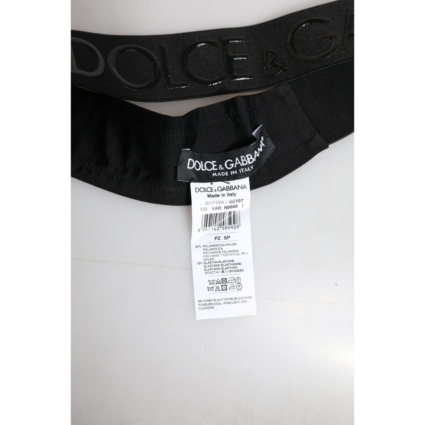 Dolce & Gabbana Black DG Logo Nylon Knitted Men Head Band Hat Dolce & Gabbana Black