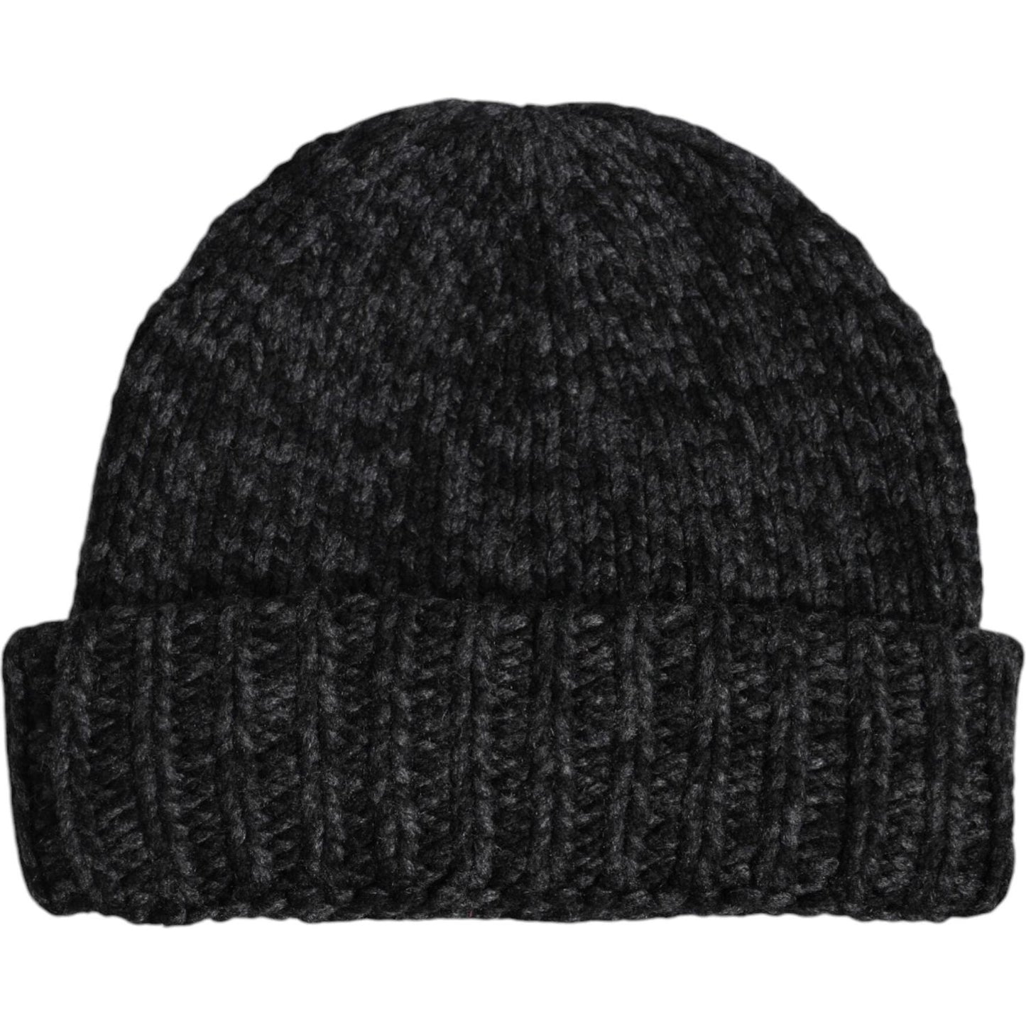 Dolce & Gabbana Gray Cashmere Knitted Winter Beanie Hat Dolce & Gabbana Black