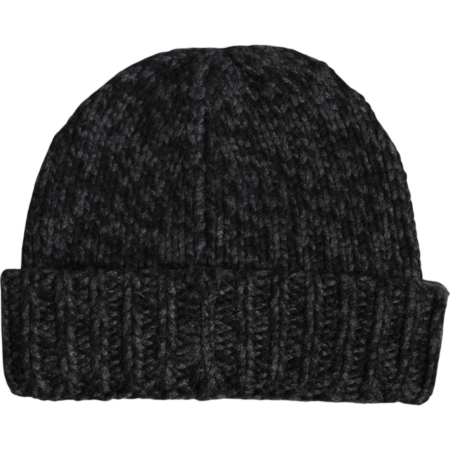 Dolce & Gabbana Gray Cashmere Knitted Winter Beanie Hat Dolce & Gabbana Black