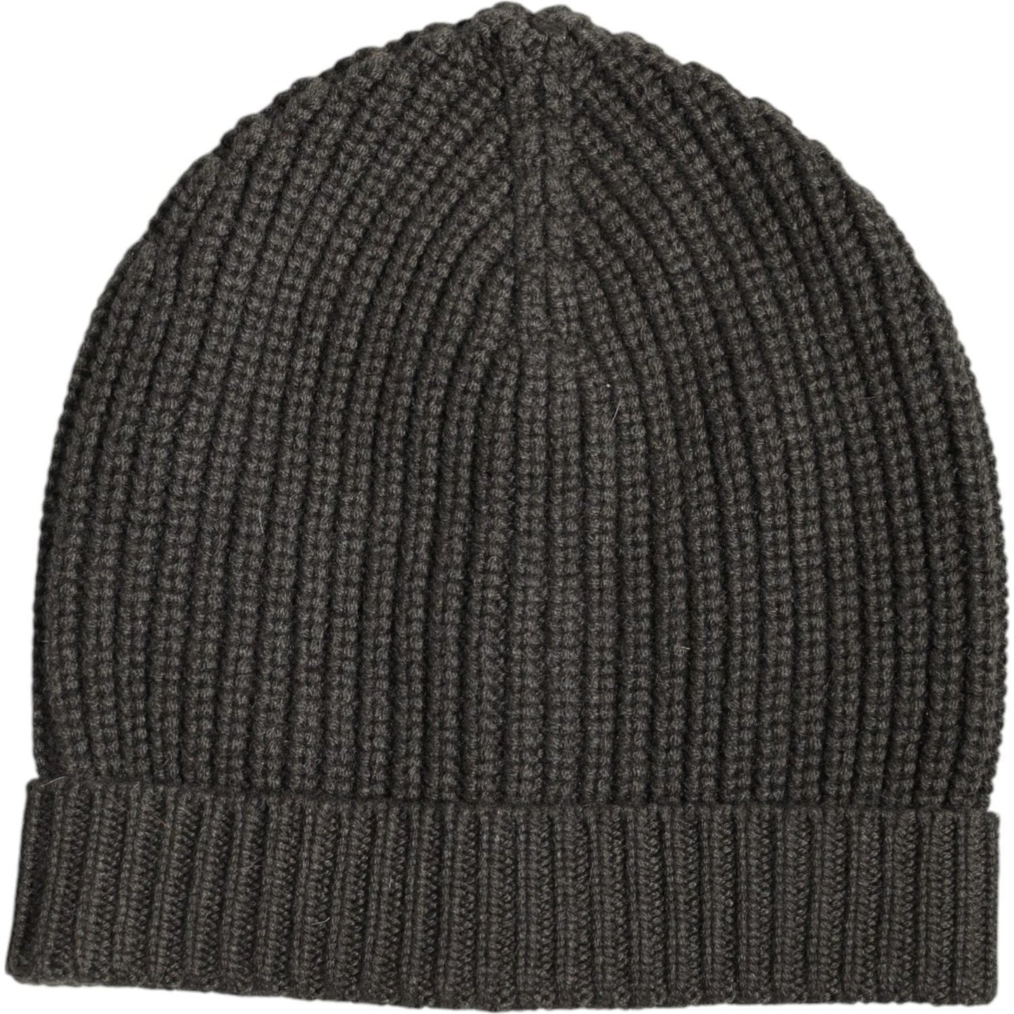 Dolce & Gabbana Dark Gray Cashmere Knit Winter Beanie Hat Dolce & Gabbana Dark Slate Gray