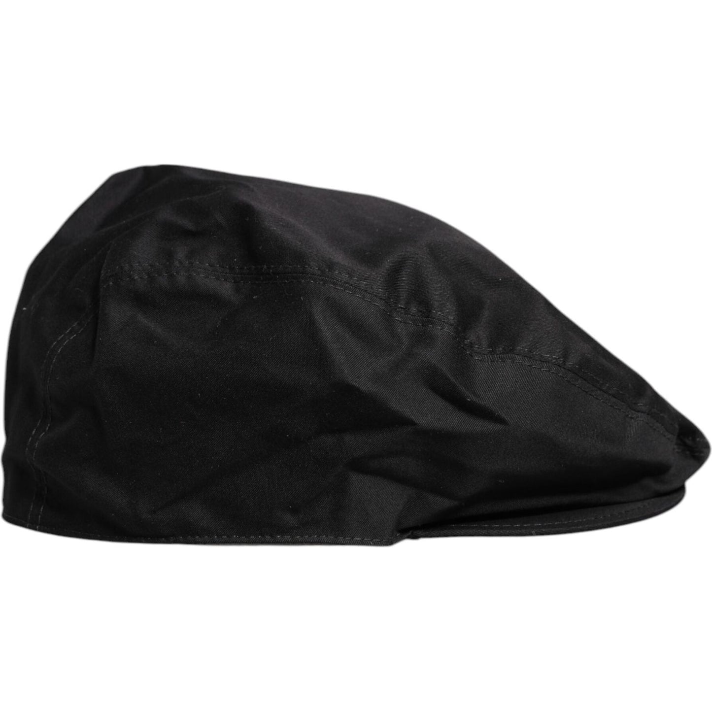 Dolce & Gabbana Black Cotton Newsboy Capello Cabbie Hat Dolce & Gabbana Black