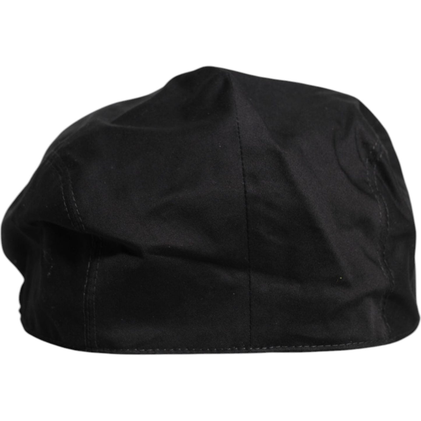 Dolce & Gabbana Black Cotton Newsboy Capello Cabbie Hat Dolce & Gabbana Black