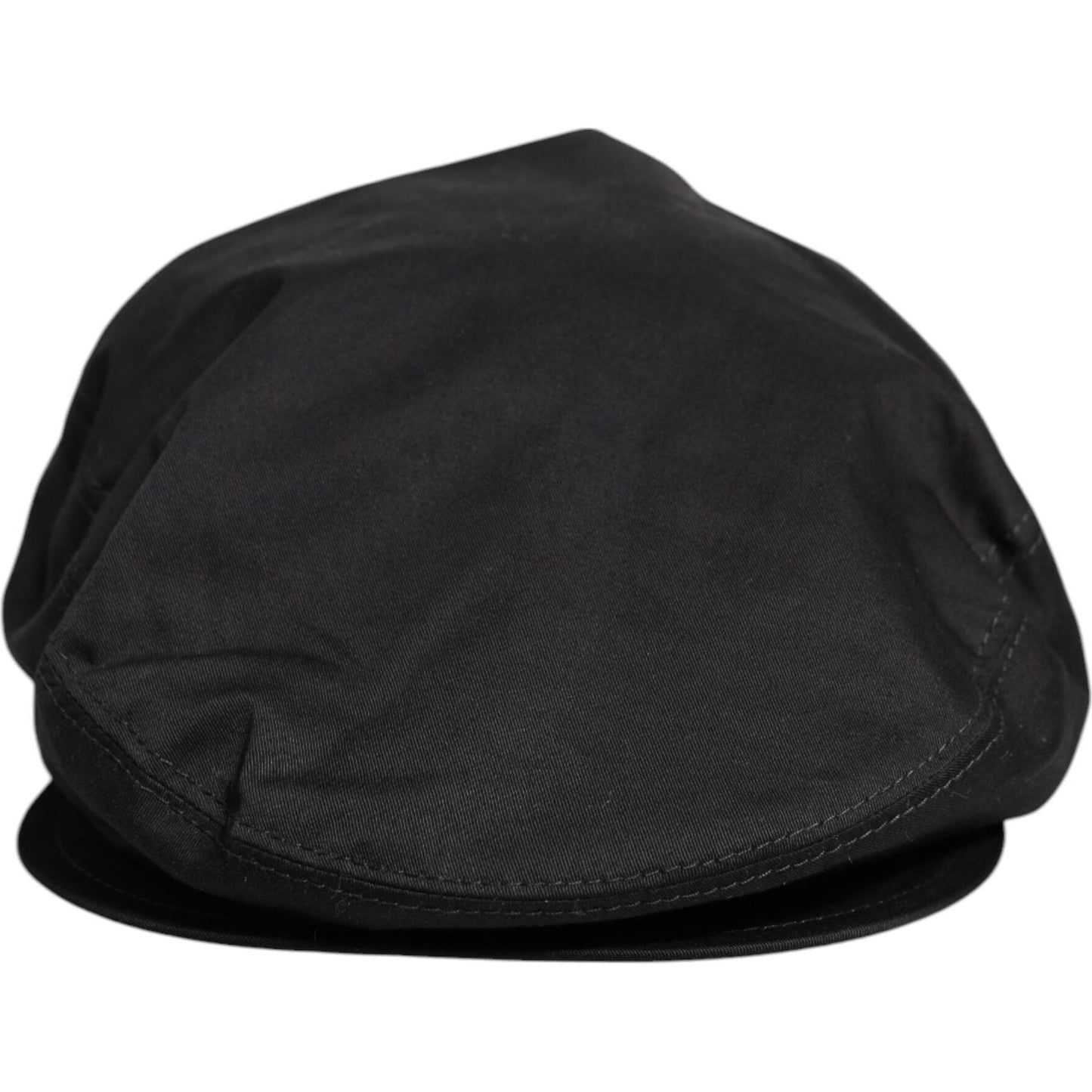 Dolce & Gabbana Black Cotton Newsboy Capello Cabbie Hat Dolce & Gabbana Dark Slate Gray