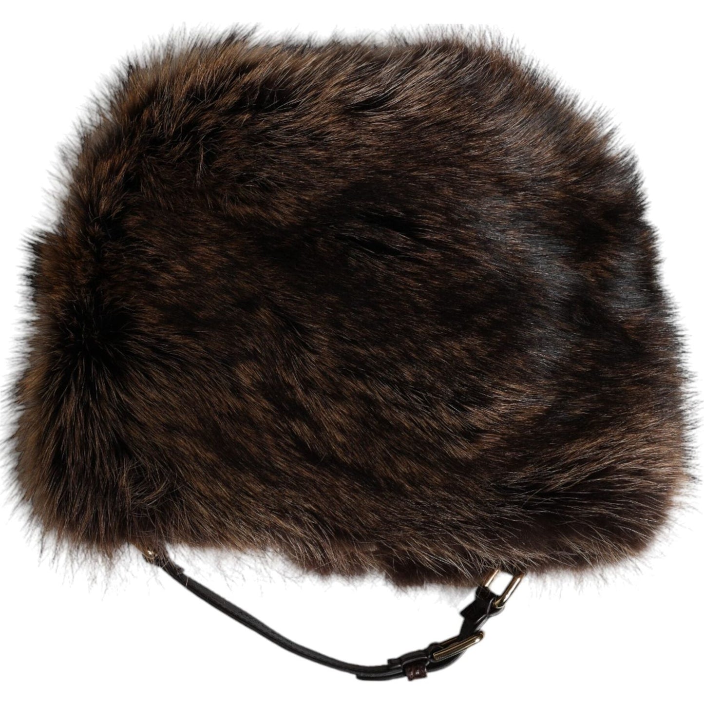 Dolce & Gabbana Brown Fur Women Bucket Hat Dolce & Gabbana Black