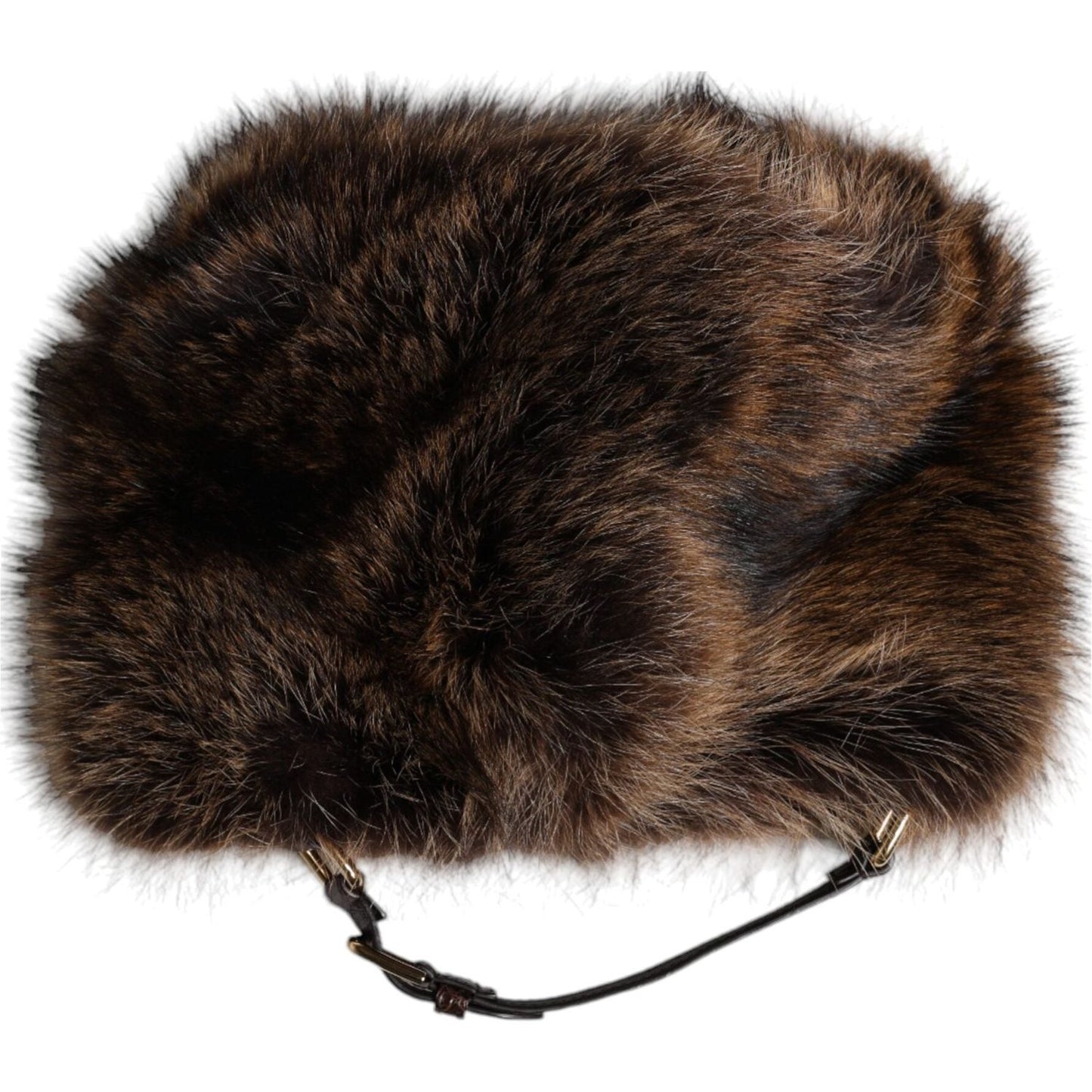 Dolce & Gabbana Brown Fur Women Bucket Hat Dolce & Gabbana Black