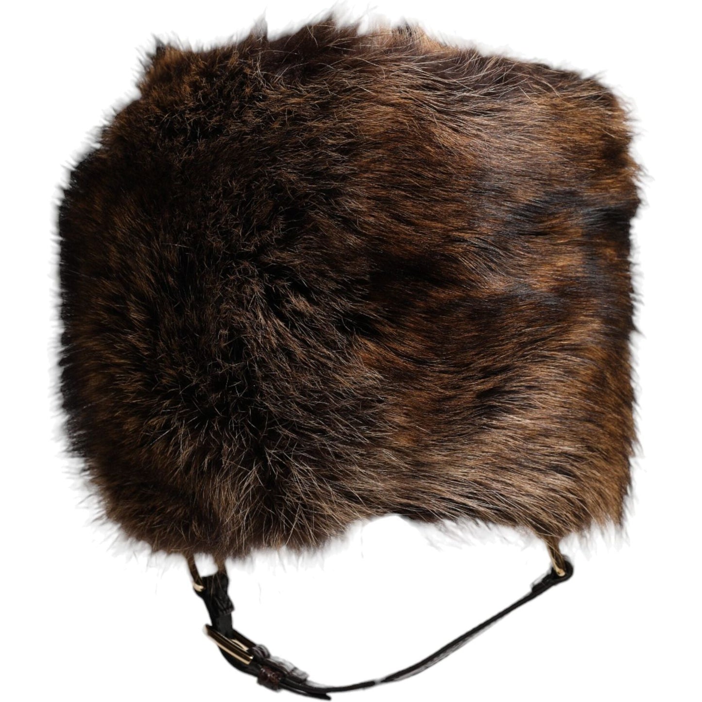 Dolce & Gabbana Brown Fur Women Bucket Hat Dolce & Gabbana Black