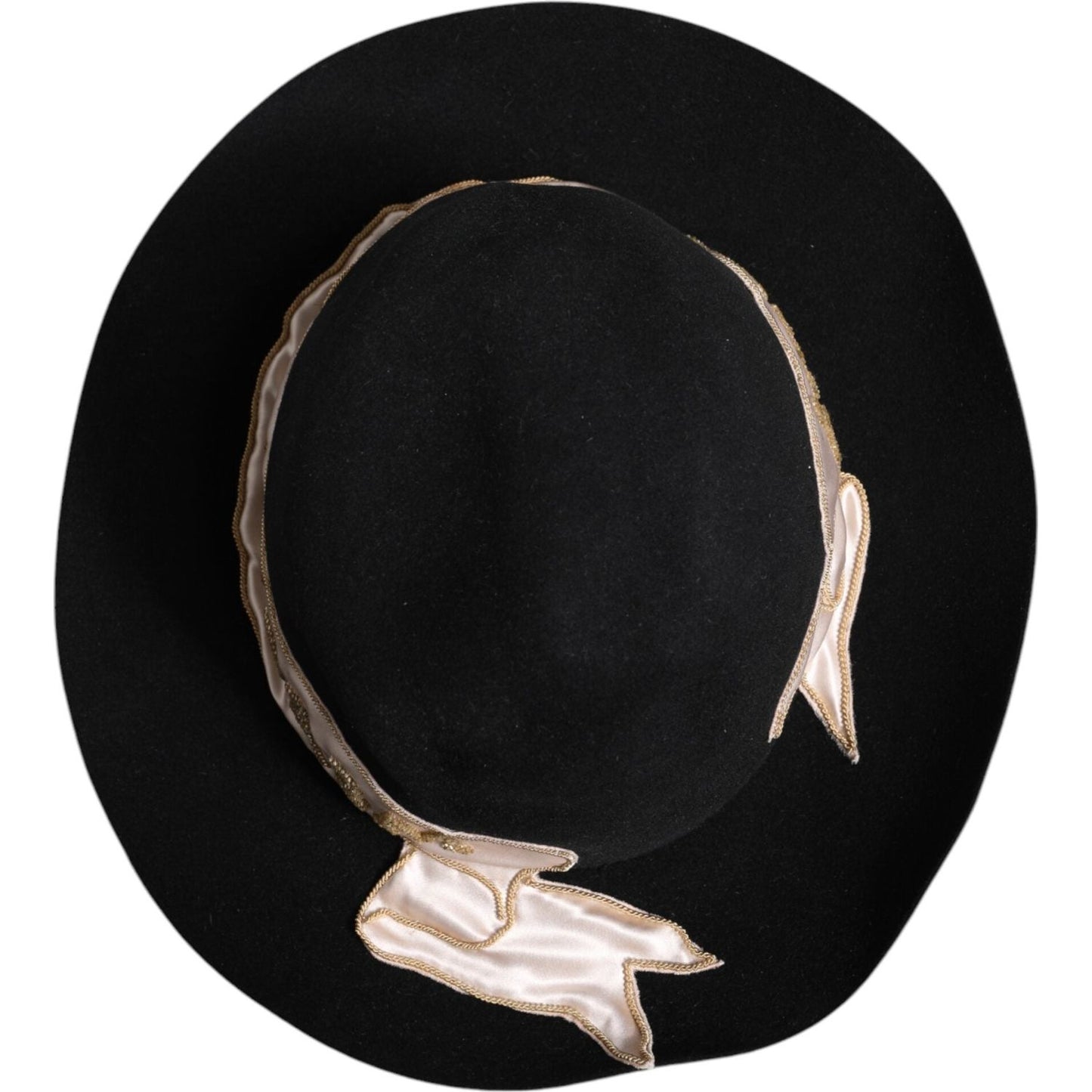 Dolce & Gabbana Black Logo Sequin Embroidery Wide Brim Hat Dolce & Gabbana Black