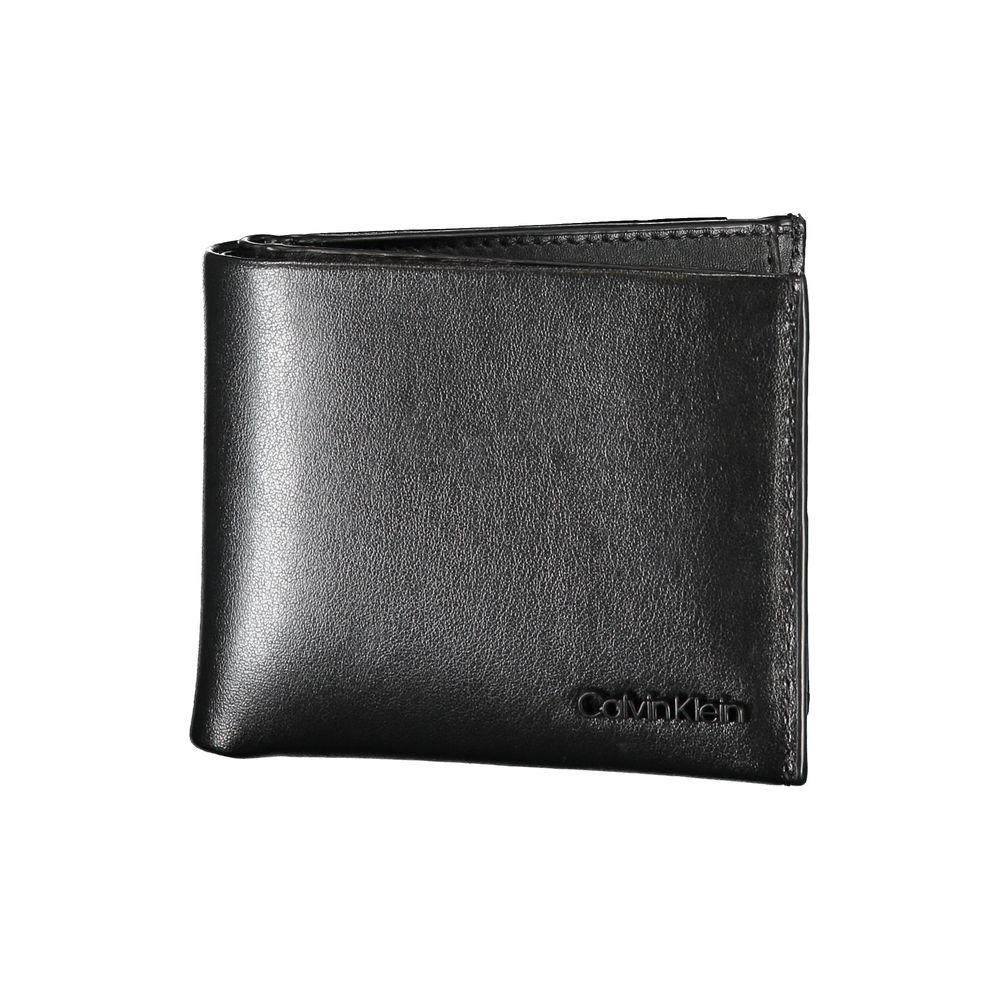 Calvin Klein Elegant Black Leather Dual-Compartment Wallet Calvin Klein Dark Slate Gray