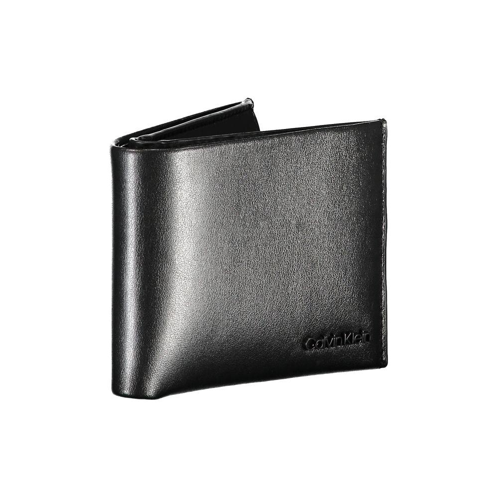 Calvin Klein Elegant Black Leather Dual-Compartment Wallet Calvin Klein Dark Slate Gray