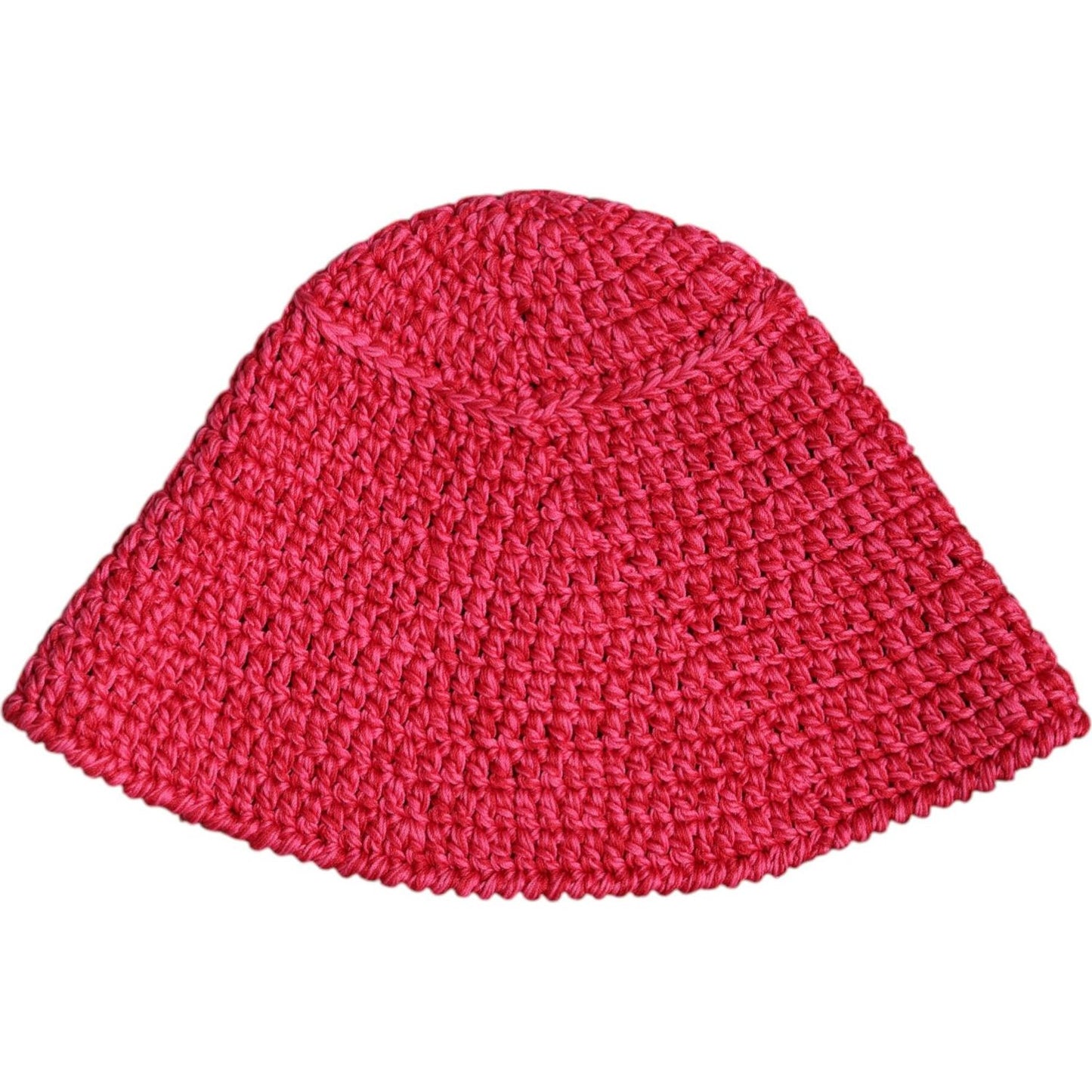 Dolce & Gabbana Red Cotton Crochet DG Logo Bucket Hat Dolce & Gabbana Firebrick