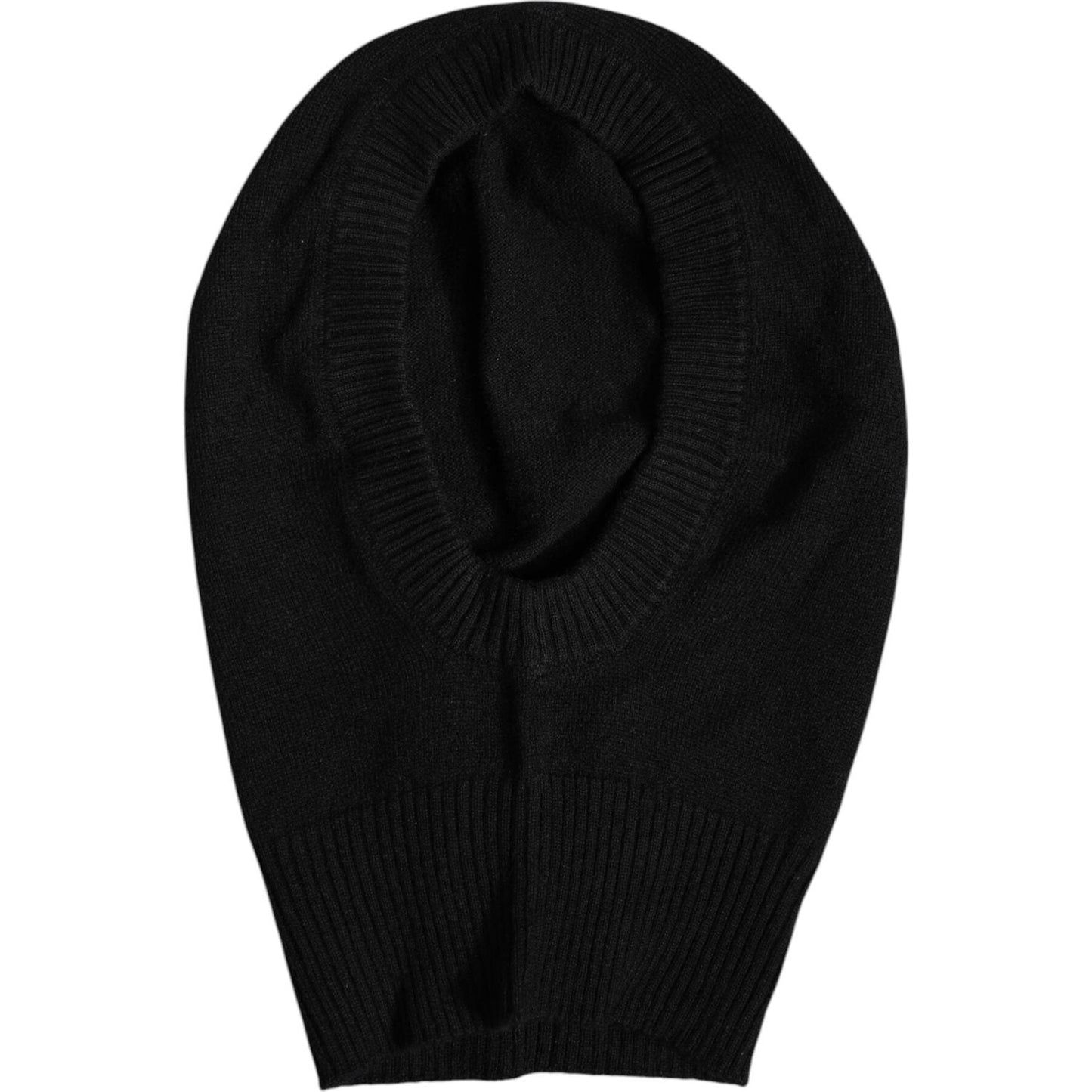 Dolce & Gabbana Black Cashmere Knitted Ski Mask Balaclava Hat Dolce & Gabbana Black