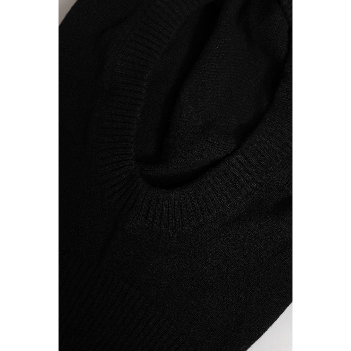 Dolce & Gabbana Black Cashmere Knitted Ski Mask Balaclava Hat Dolce & Gabbana Black