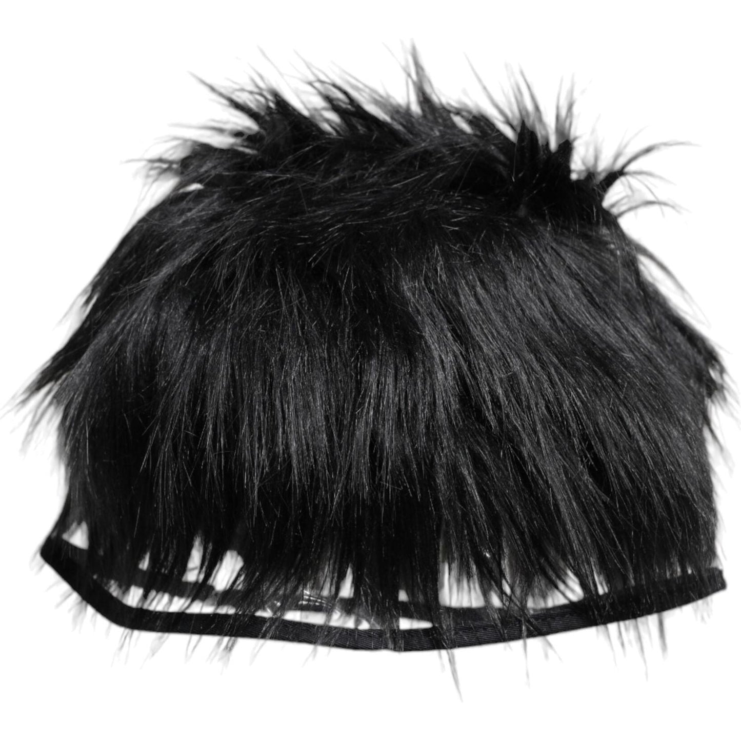 Dolce & Gabbana Black Faux Fur Bucket Hat Dolce & Gabbana Black