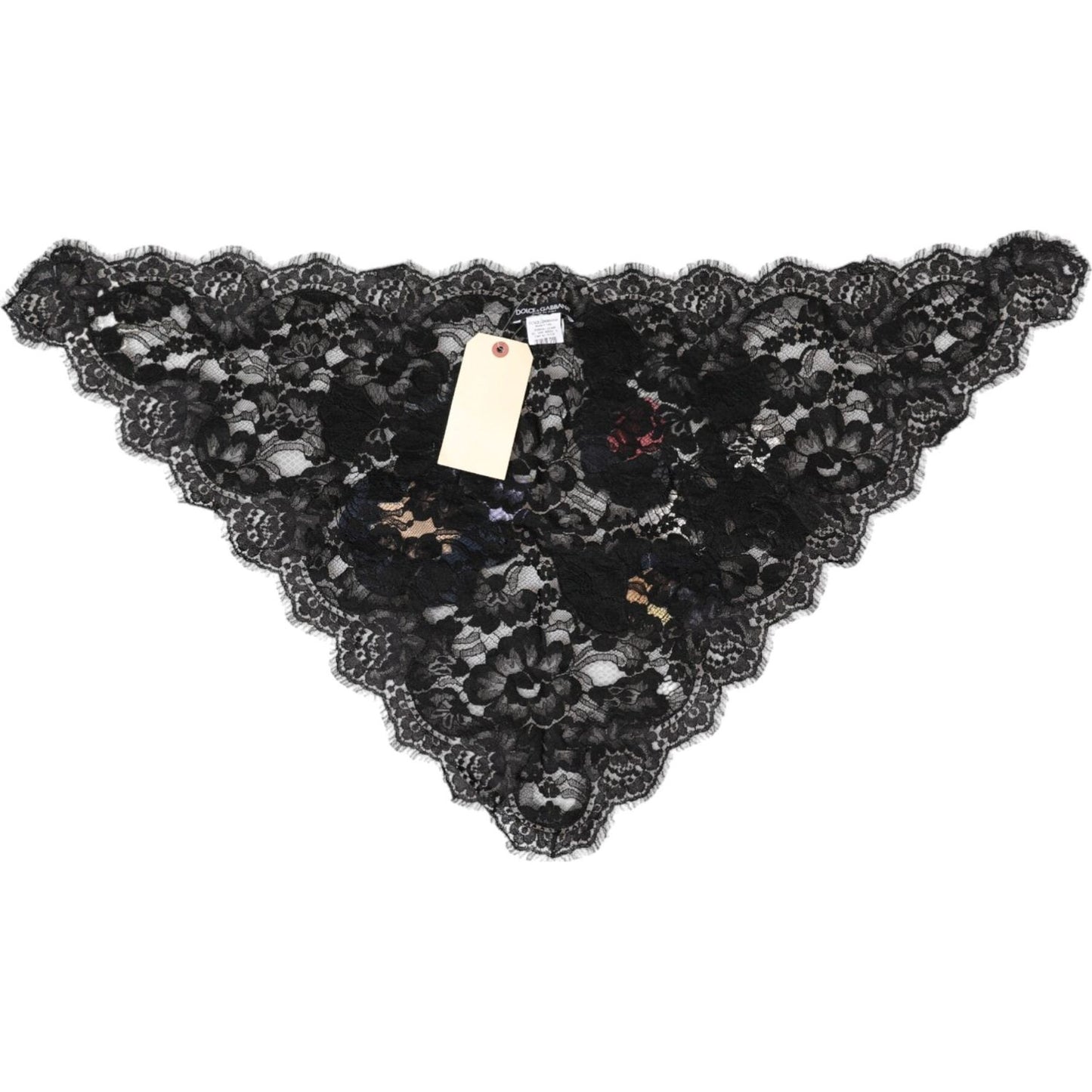 Dolce & Gabbana Black Lace Floral Applique Cotton Veil Hat Dolce & Gabbana Dark Slate Gray