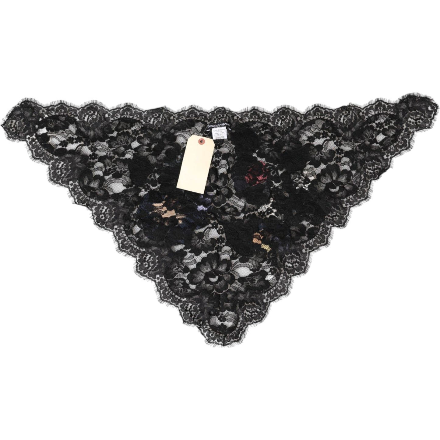 Dolce & Gabbana Black Lace Floral Applique Cotton Veil Hat Dolce & Gabbana Dark Slate Gray
