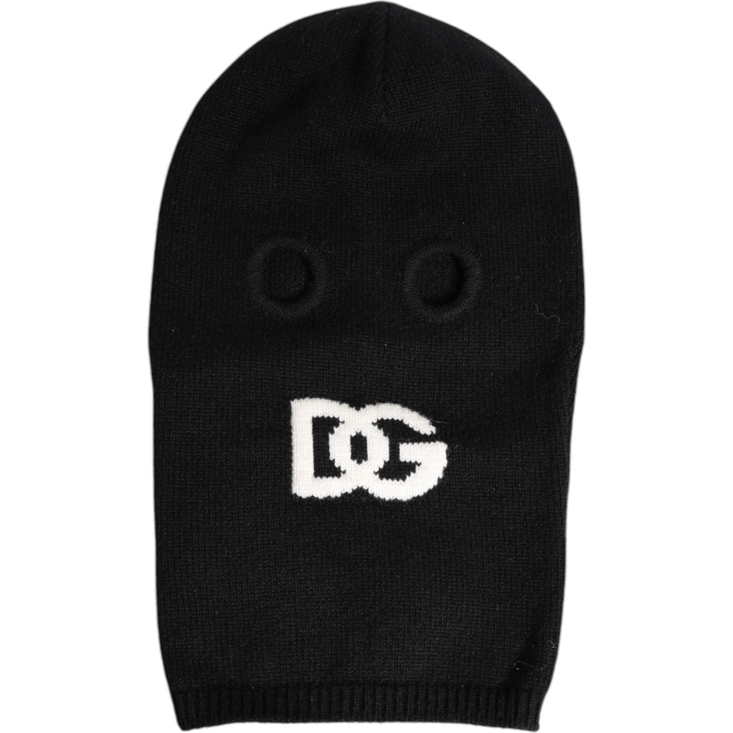Dolce & Gabbana Black Cashmere Knitted Ski Mask Balaclava Hat Dolce & Gabbana Black