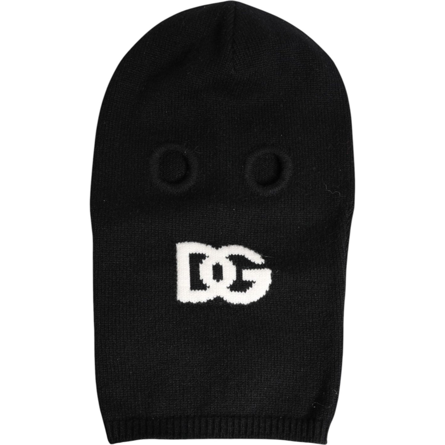 Dolce & Gabbana Black Cashmere Knitted Ski Mask Balaclava Hat Dolce & Gabbana Black