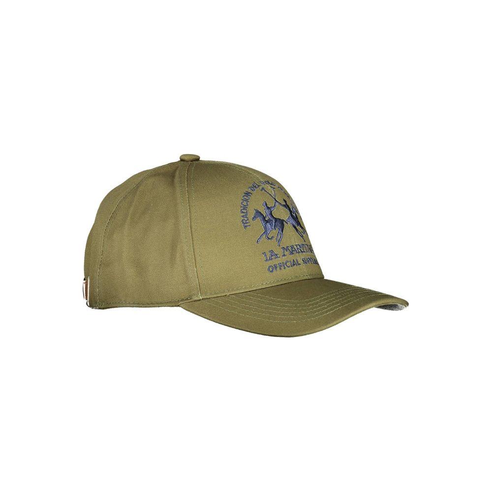La Martina Green Cotton Men Cap La Martina Dim Gray