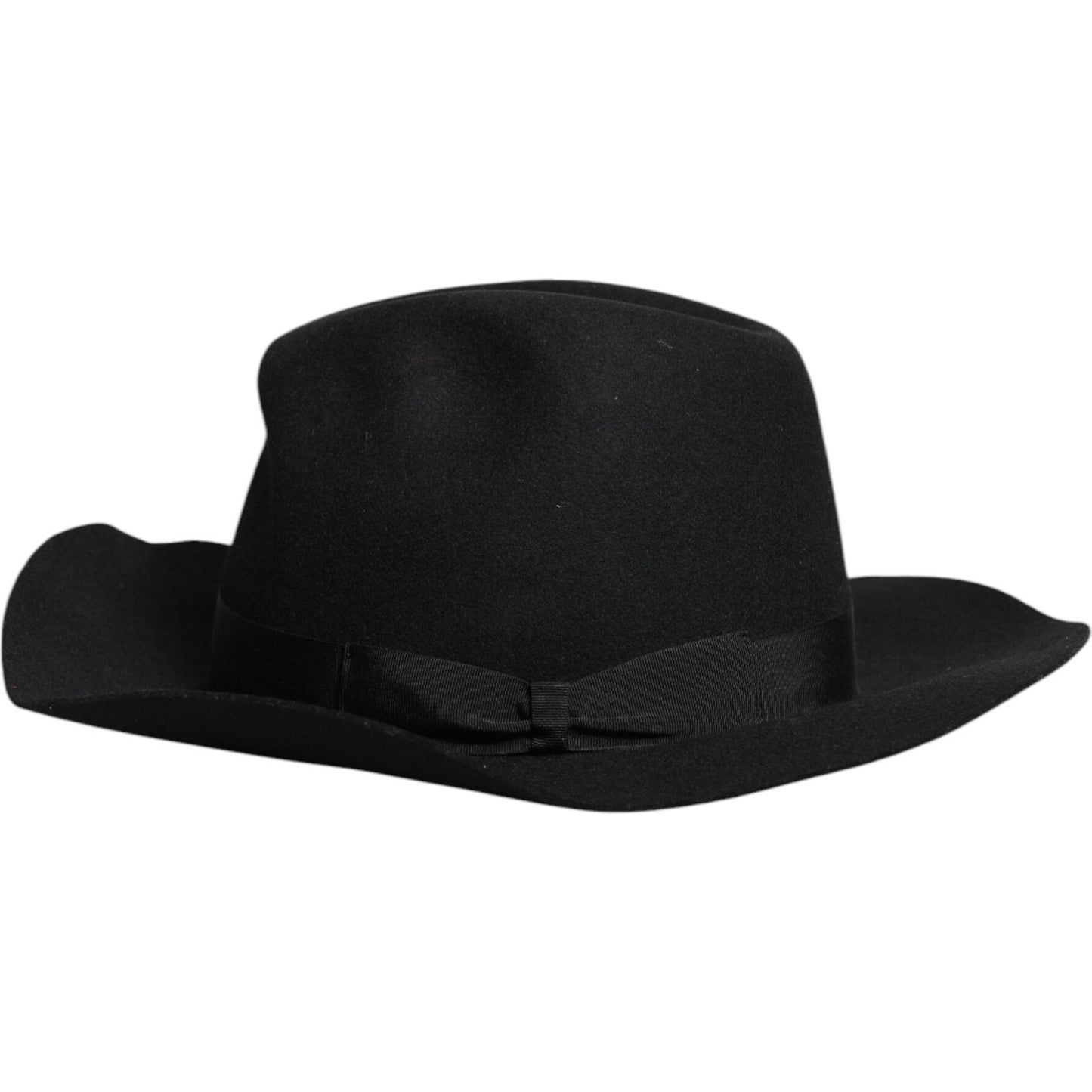 Dolce & Gabbana Black Wide Brim Trilby Fedora Hat Dolce & Gabbana Black