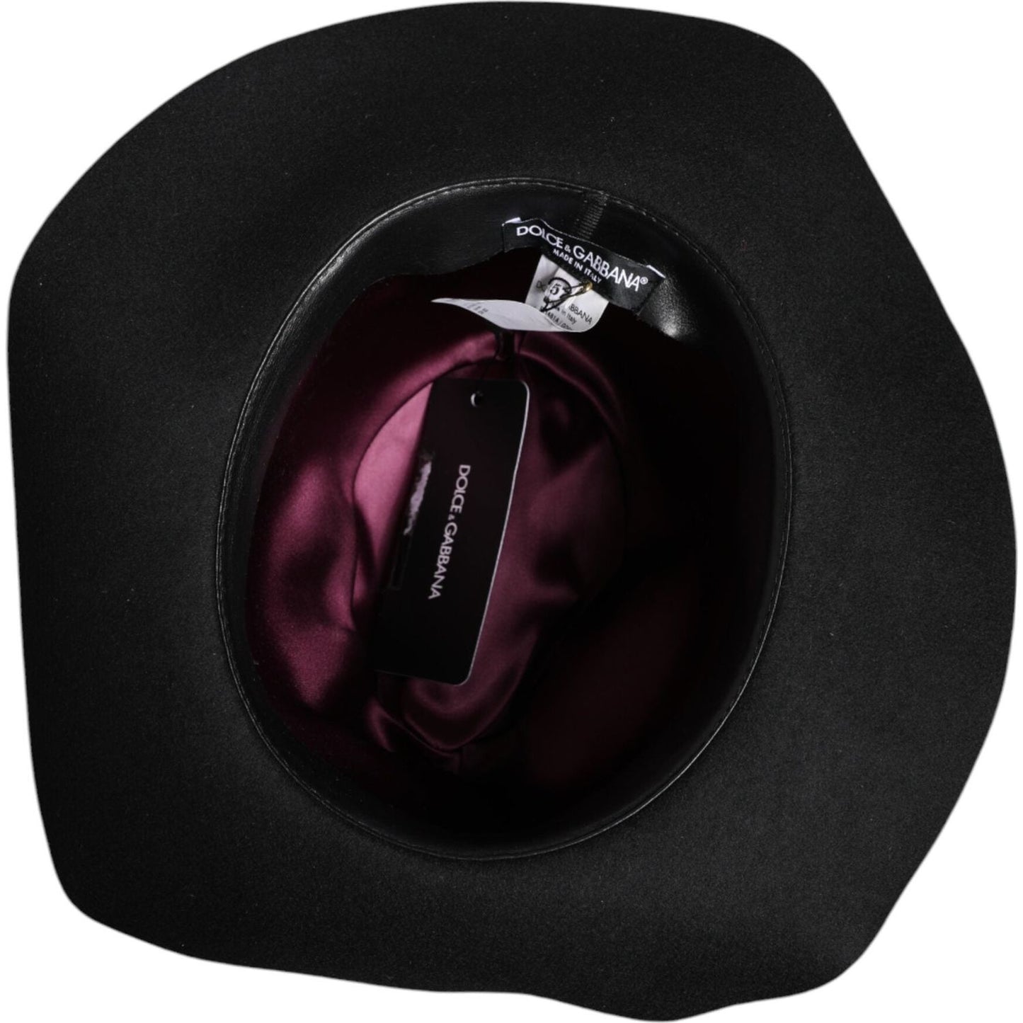 Dolce & Gabbana Black Wide Brim Trilby Fedora Hat Dolce & Gabbana Black