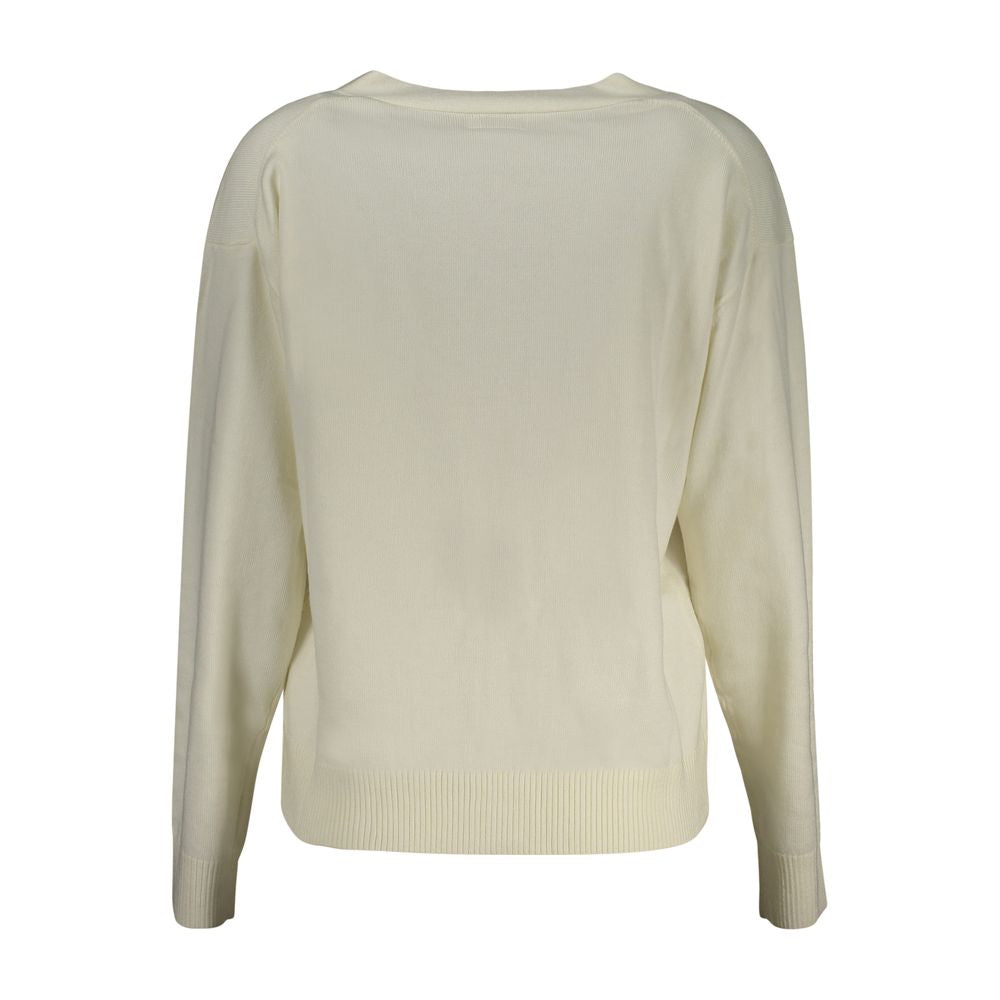Guess Jeans White Polyester Sweater Guess Jeans Gray