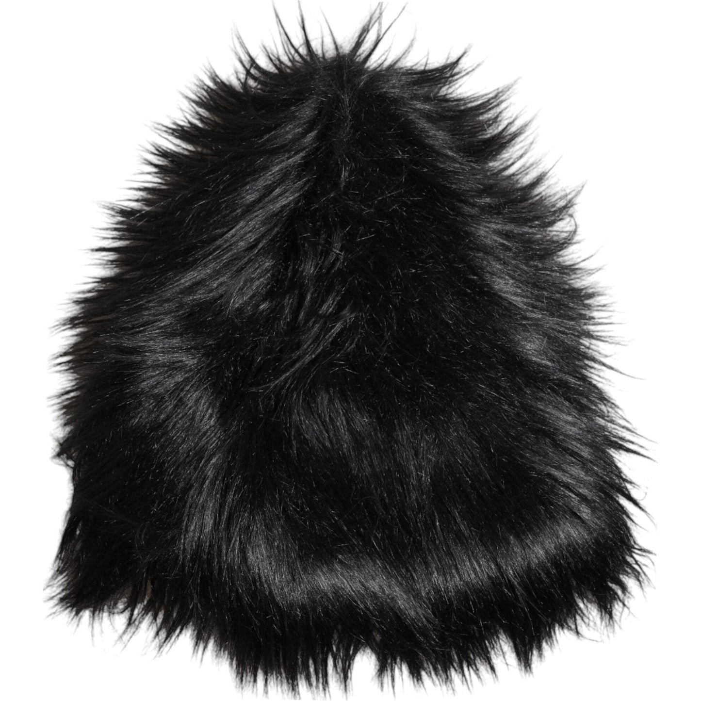 Dolce & Gabbana Black Acrylic Fur Womens Bucket Hat Dolce & Gabbana Black