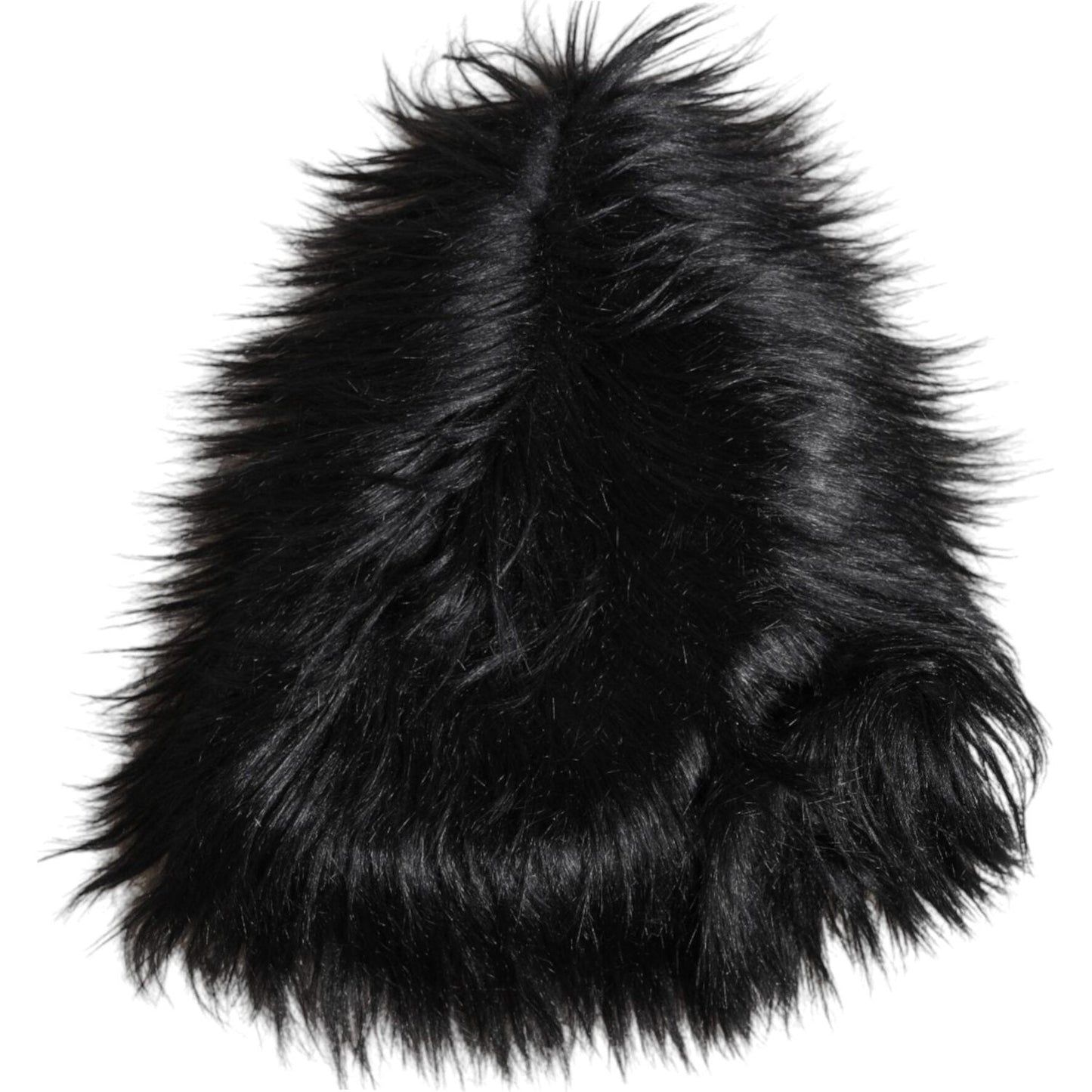 Dolce & Gabbana Black Acrylic Fur Womens Bucket Hat Dolce & Gabbana Black