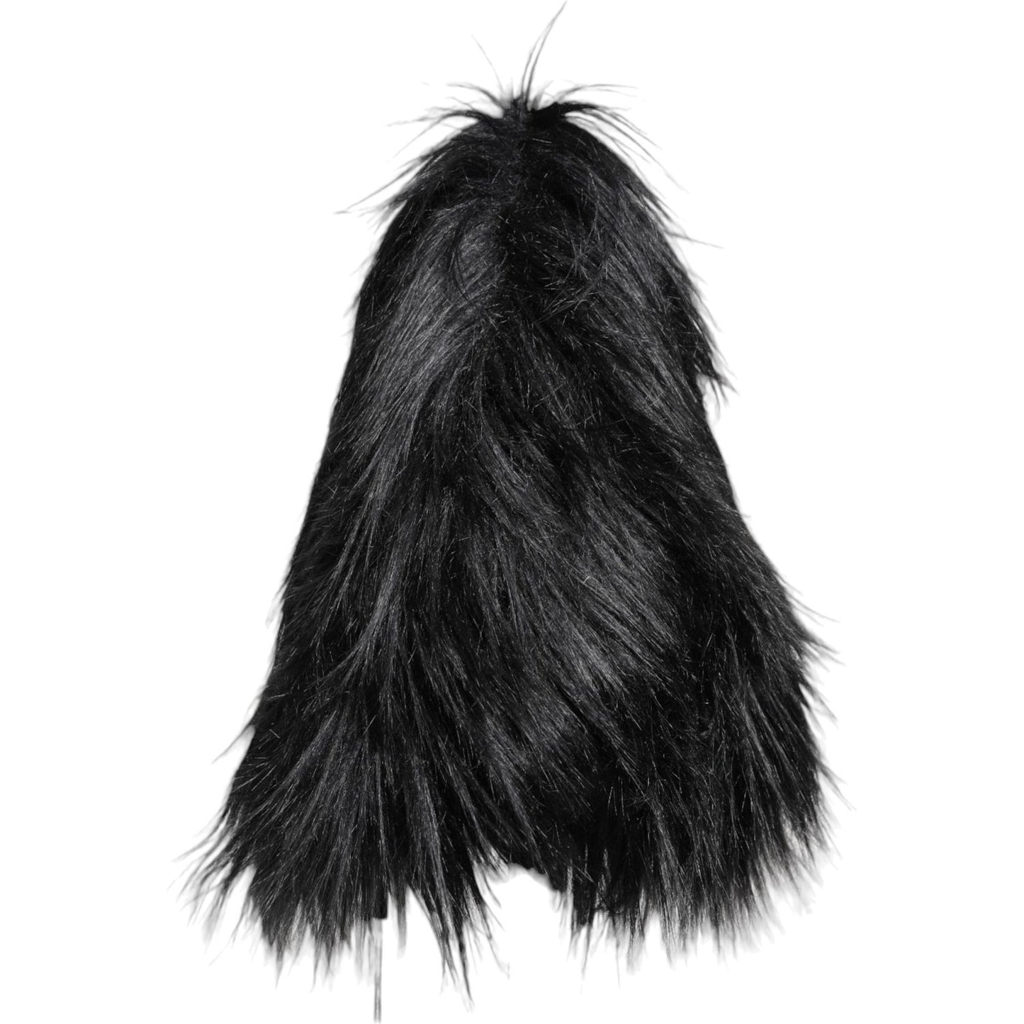 Dolce & Gabbana Black Acrylic Fur Womens Bucket Hat Dolce & Gabbana Black