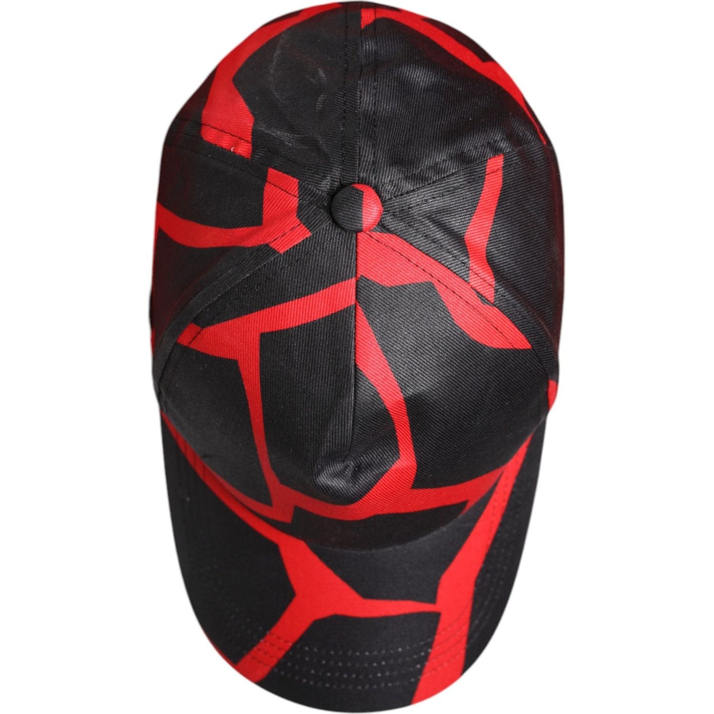 Dolce & Gabbana Red Black Lace Tulle Cotton Baseball Cap Dolce & Gabbana Tomato
