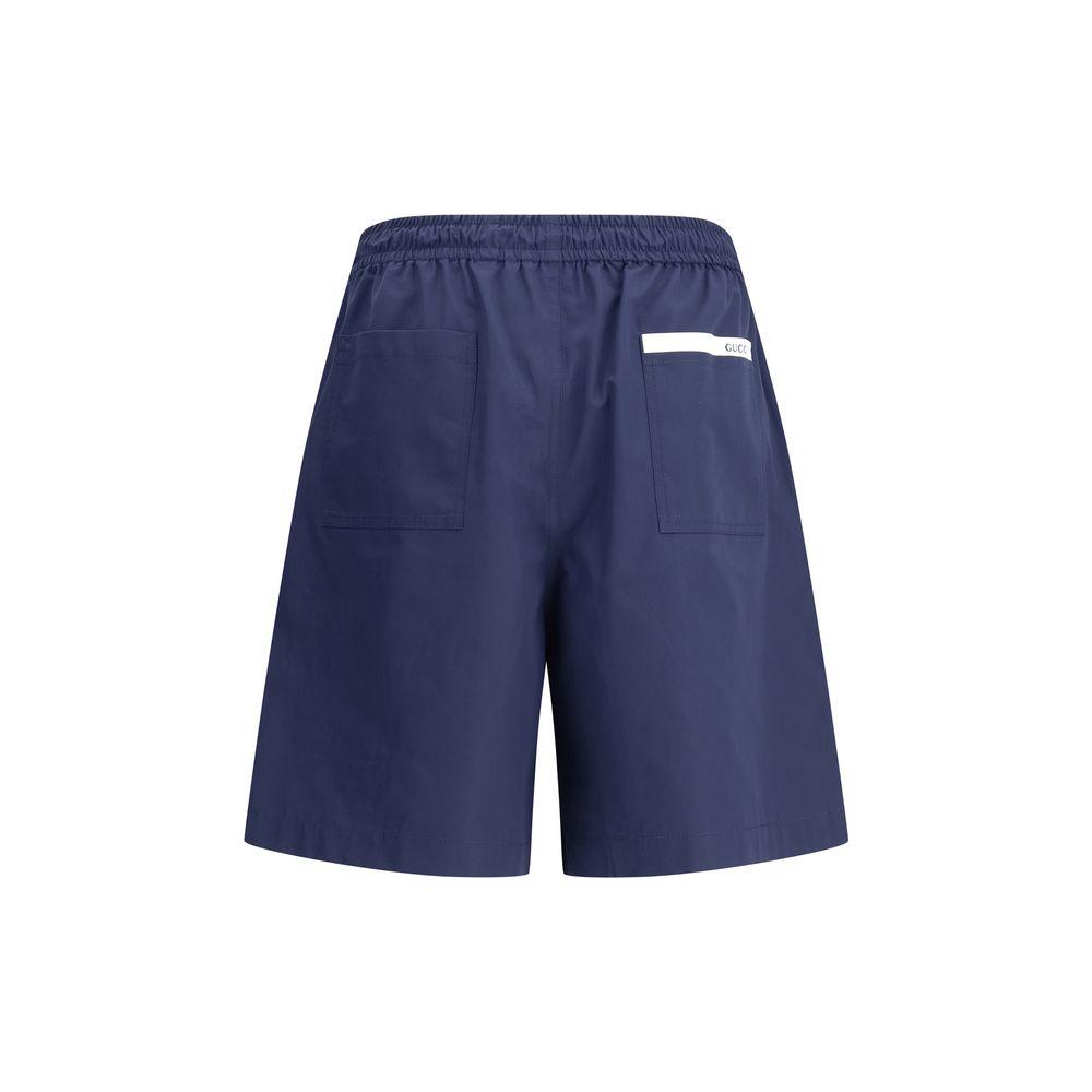 Gucci Logoed Cotton Shorts Gucci Dark Slate Gray