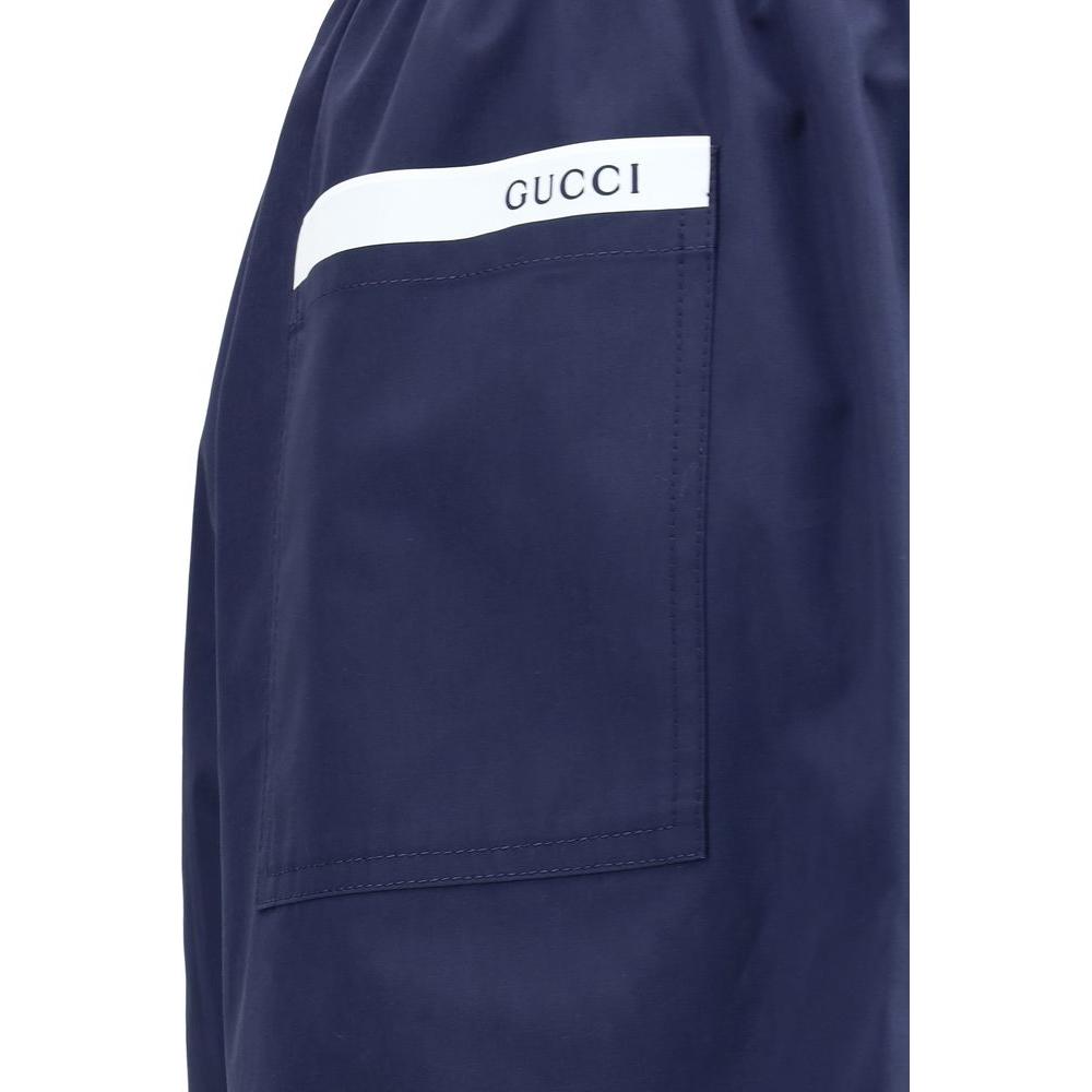 Gucci Logoed Cotton Shorts Gucci Dark Slate Gray