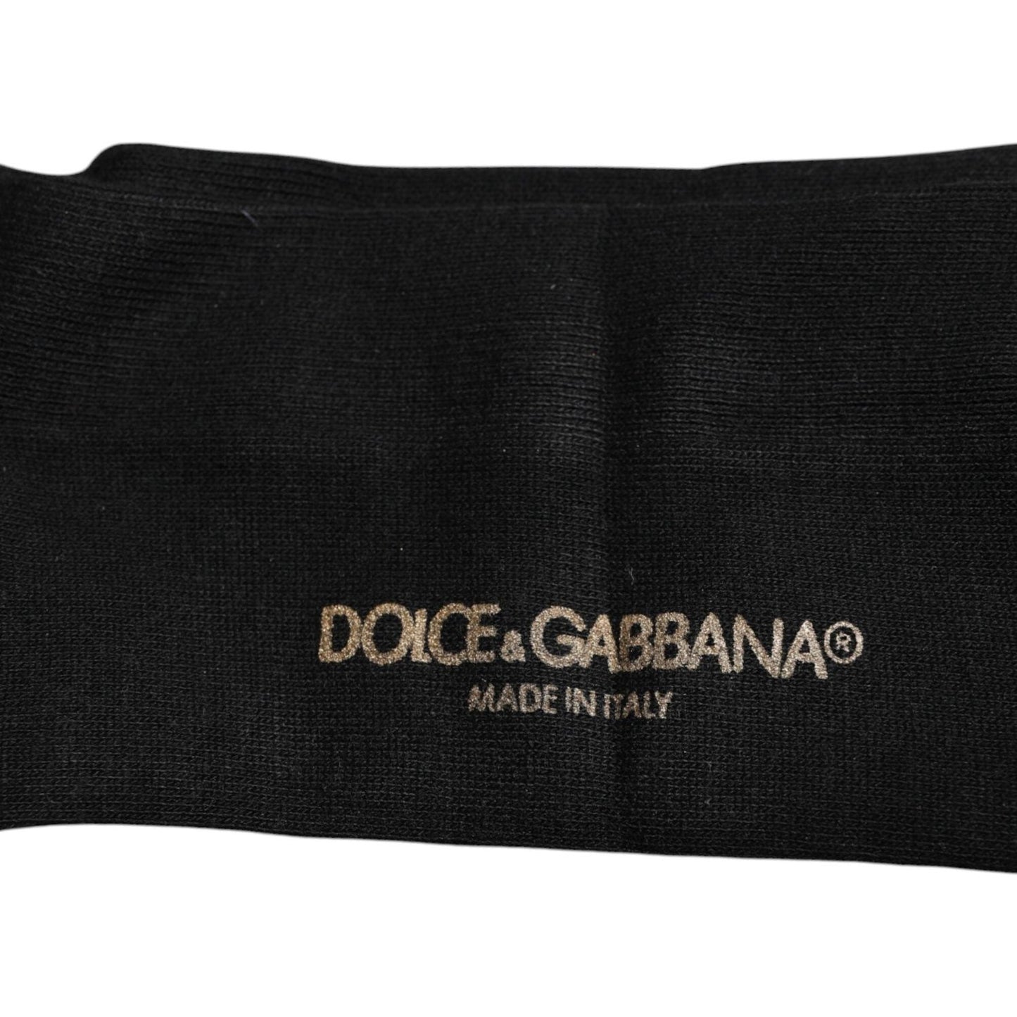 Dolce & Gabbana Black Viscose Logo Over The Calf Socks Dolce & Gabbana Black