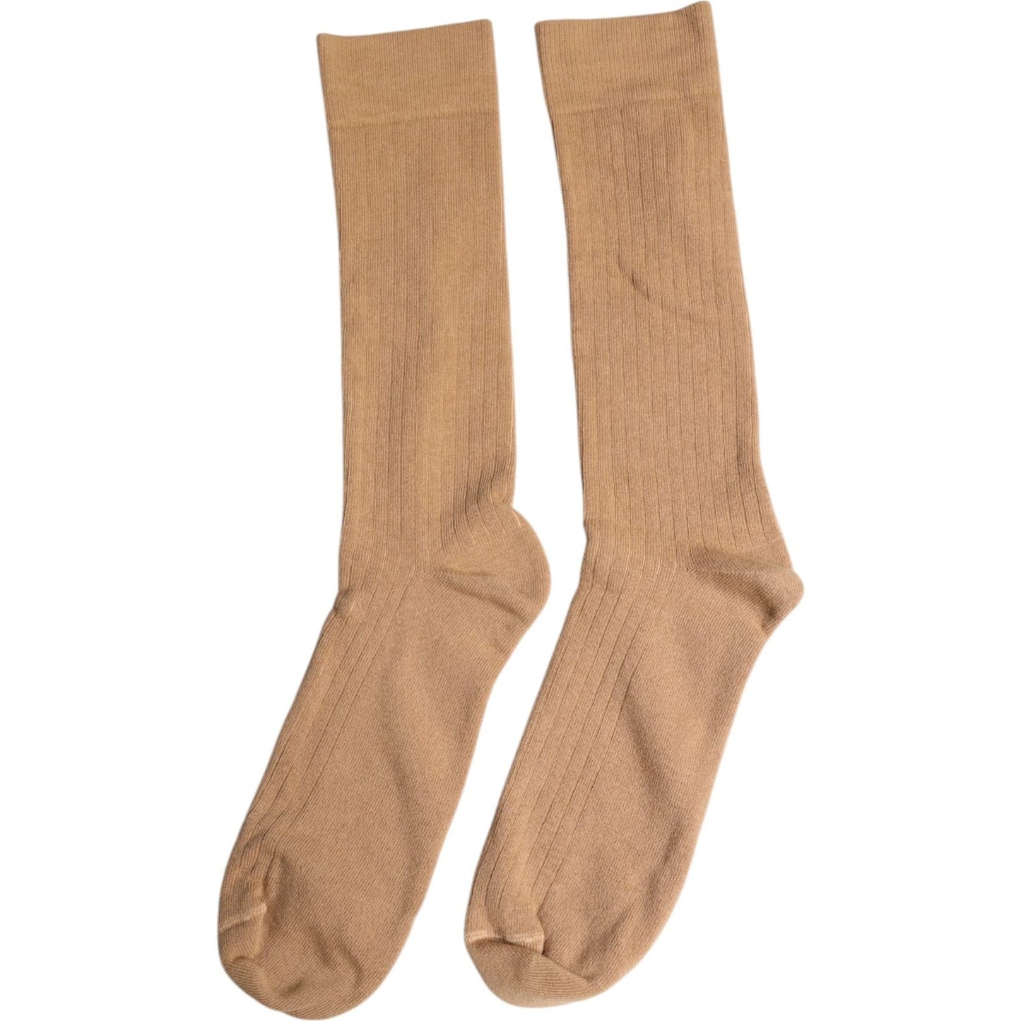 Dolce & Gabbana Brown Solid Cotton Mid Calf Men Socks Dolce & Gabbana Rosy Brown